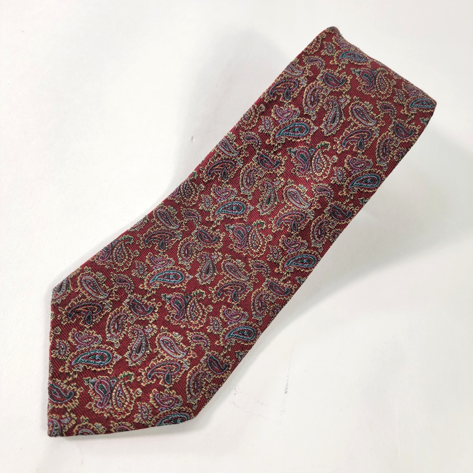 Polo Ralh Lauren Mens Necktie Neck Tie Paisley 100% Silk 55 1/8 X 3 1/2 in