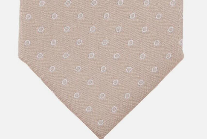 Perry Ellis Mens Necktie Richmond Dot Tie Taupe Width: 3 1/8″ Tie $55 2PC23-1075