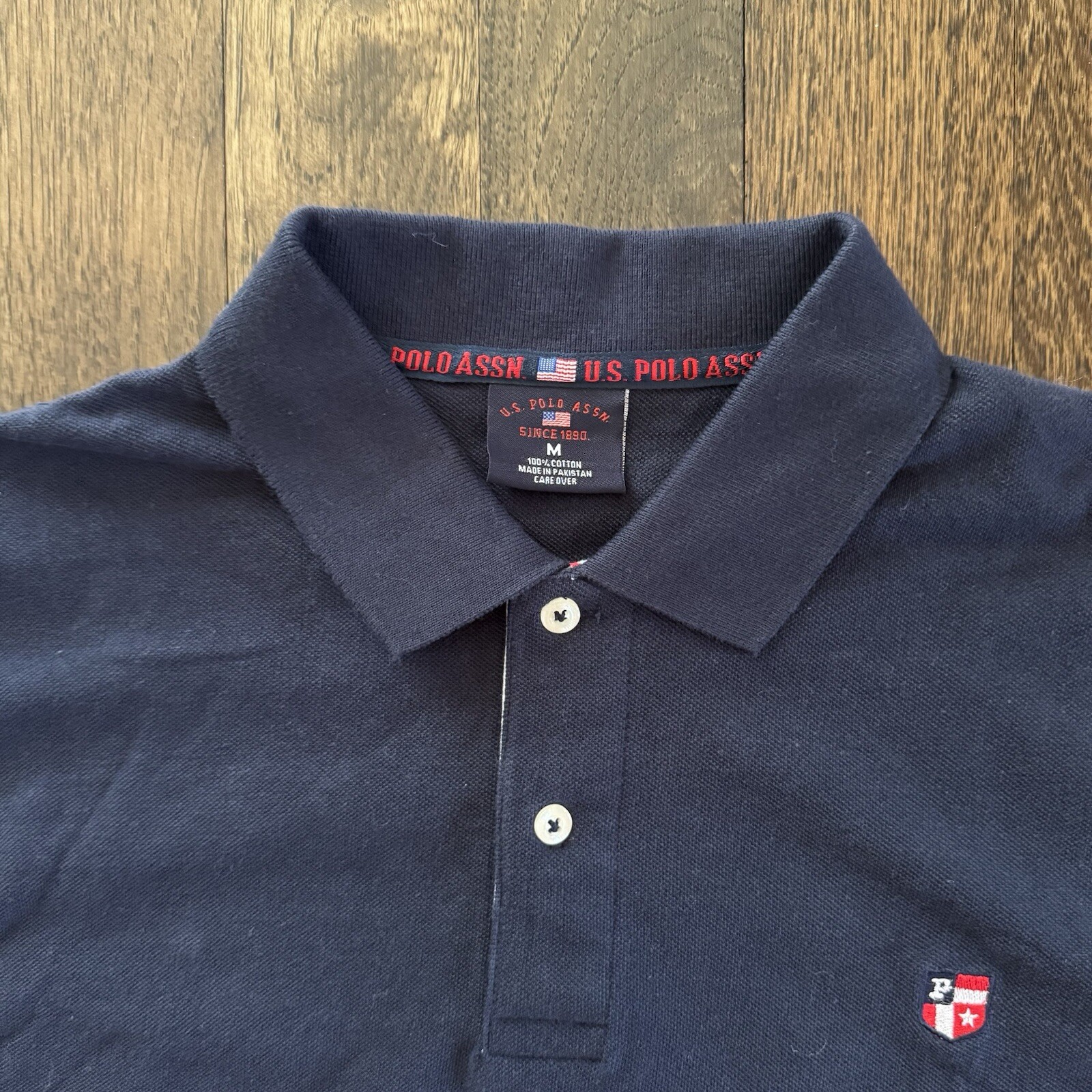 U.S. Polo Assn NWT Men’s Medium Polo Shirt Navy Blue Cotton Short Sleeve NWT