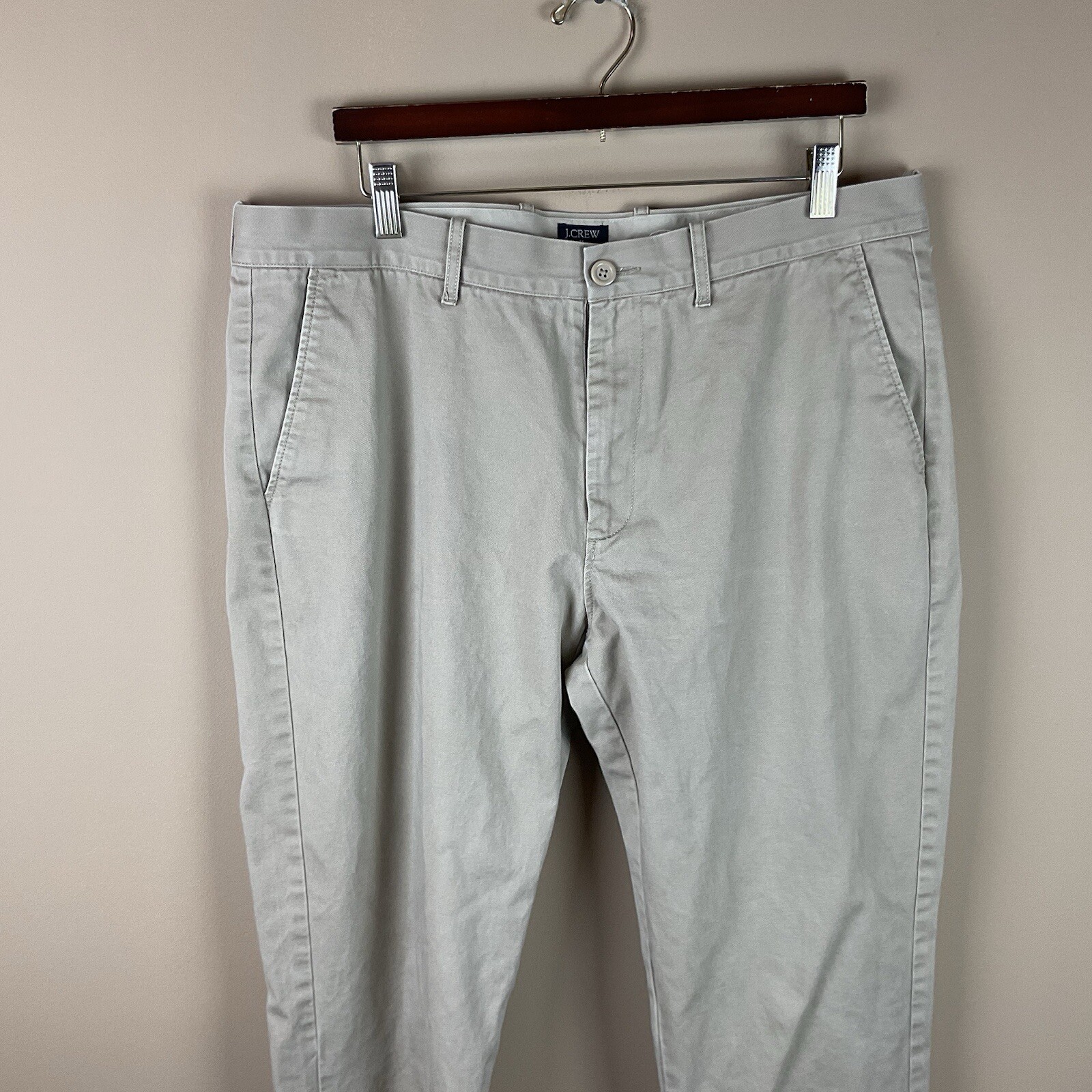 J. Crew The Sutton Chino Dress Pants Mens 36 X 34 Khaki Cotton Flat Front