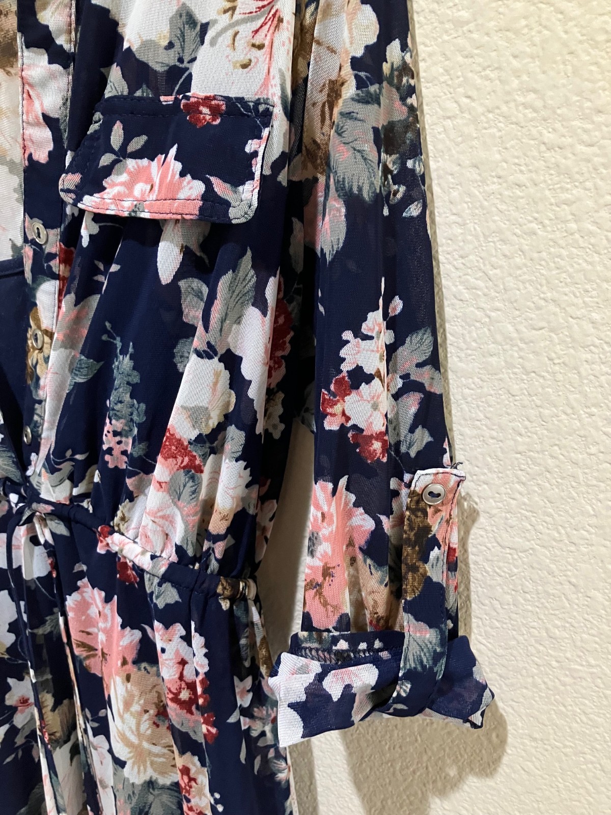 Siren Lily Maternity Floral Layered Dress Navy Pink Boho Cottagecore Size S