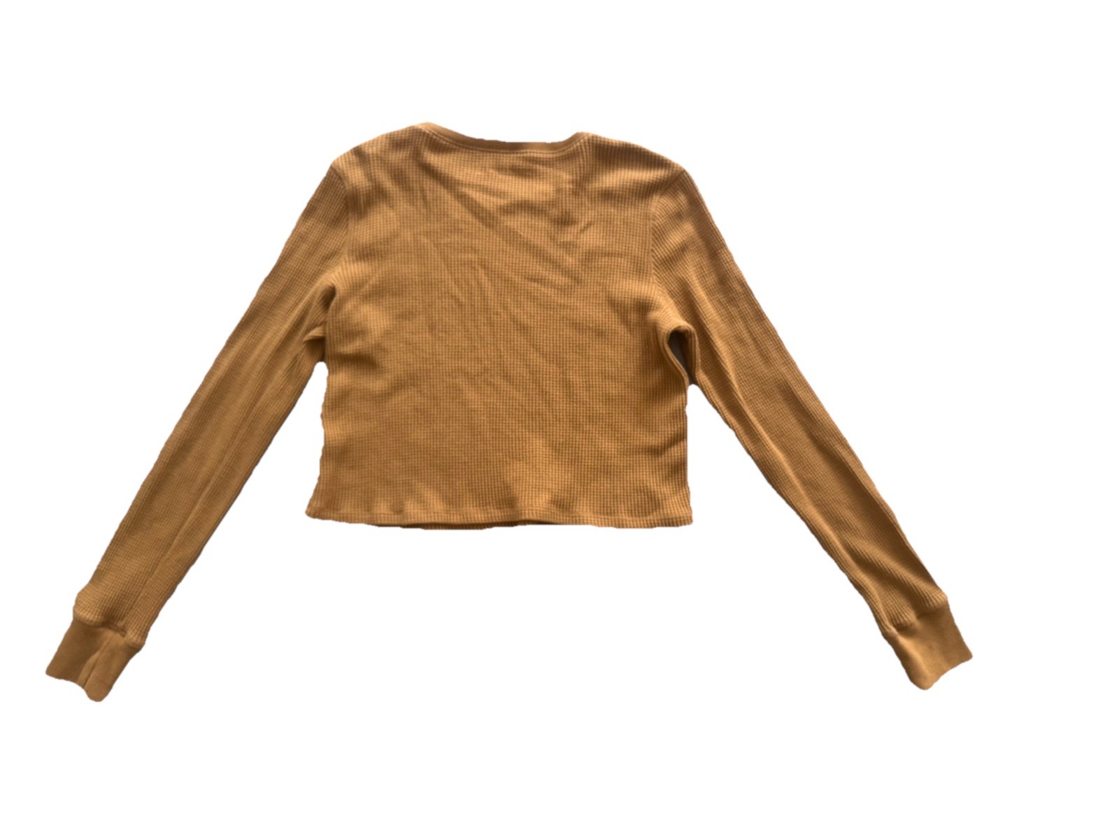 Abercrombie & Fitch Soft A&F Waffle Knit Thermal Top Mustard Yellow Size Small S
