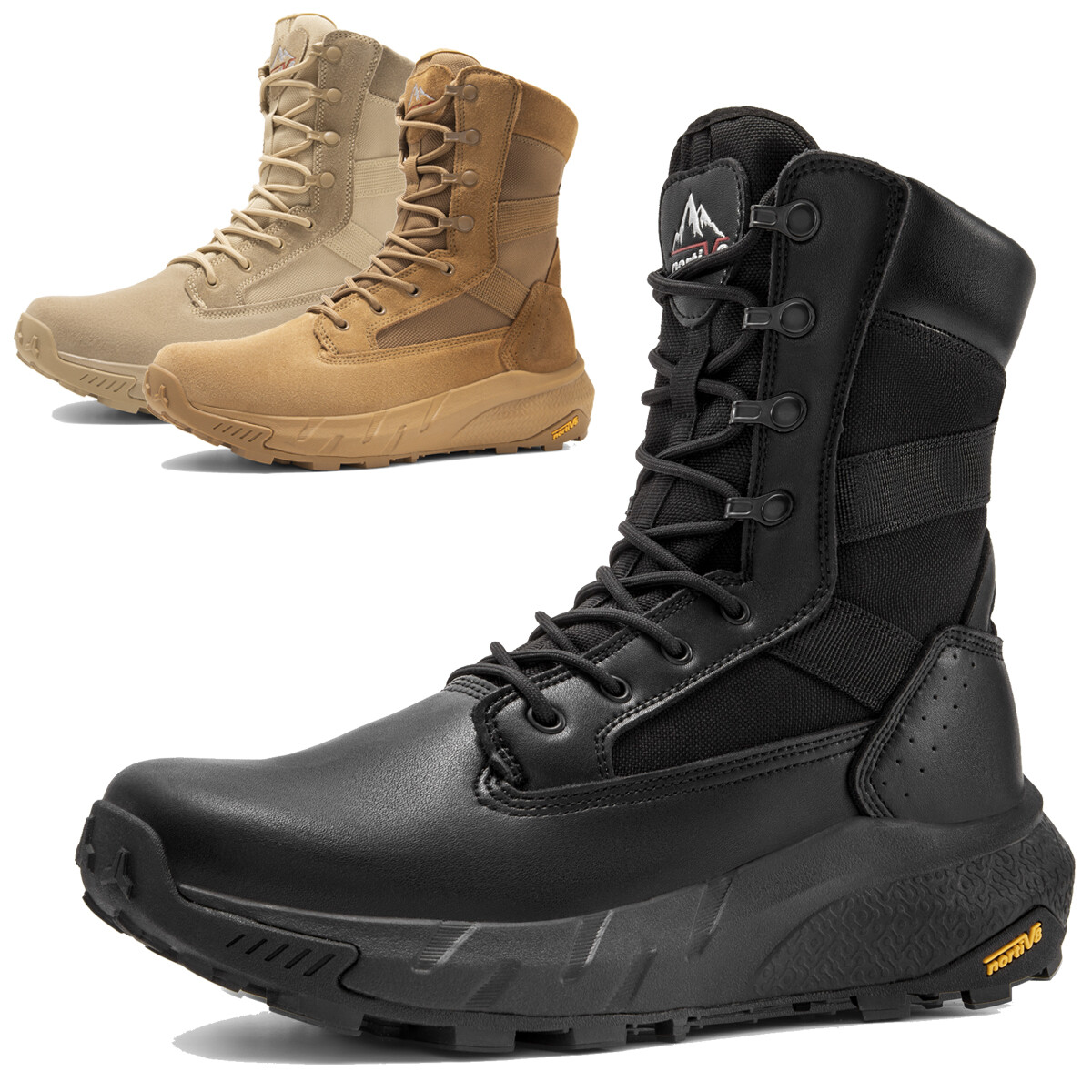 Mens Military Boots Tactical Boots 8 inches Hiking Outdoor Leather Combat Boots