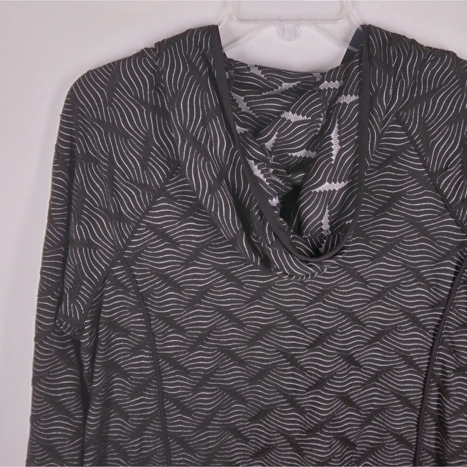 LOGO Lotus Lori Goldstein Hooded Textured Long Sleeve Shirt size Large