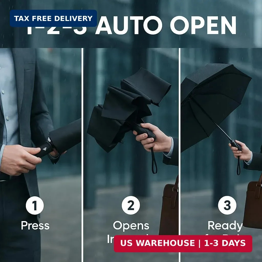 Mr. Pen- Windproof Travel Umbrella, Compact, Water Resistant, One Size, Black