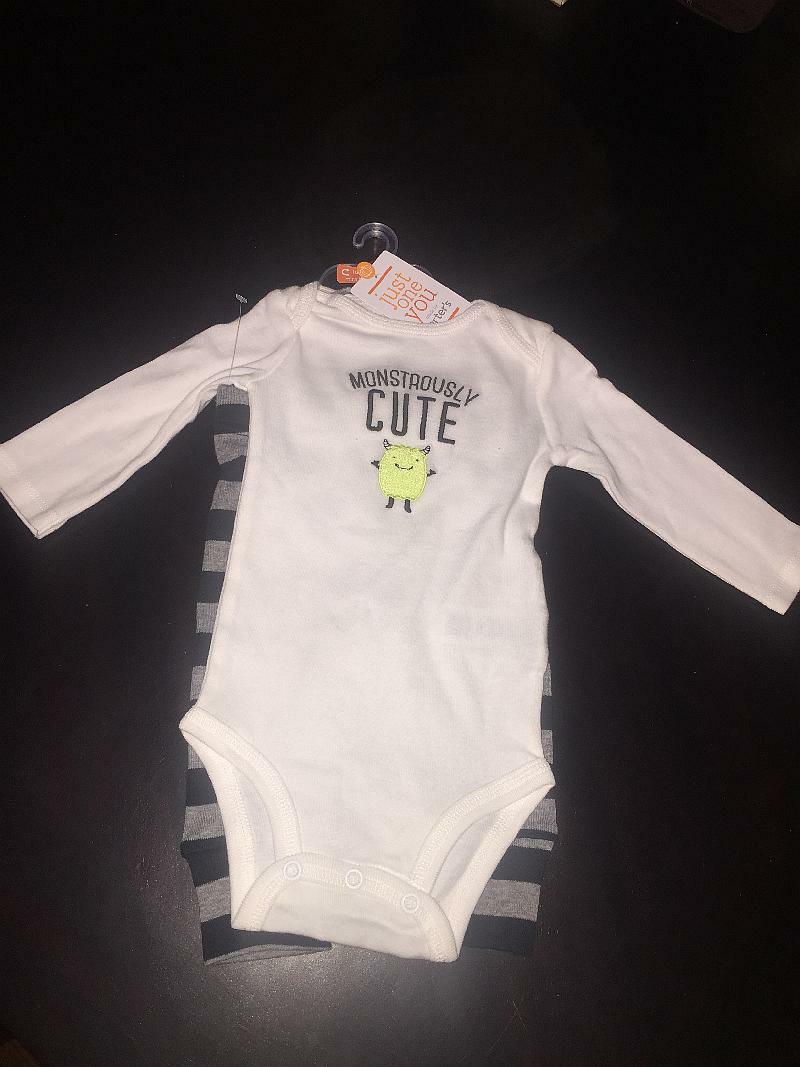Baby Infant One Piece Pants Set 3 Months Monstrously Cute Halloween Carter’s