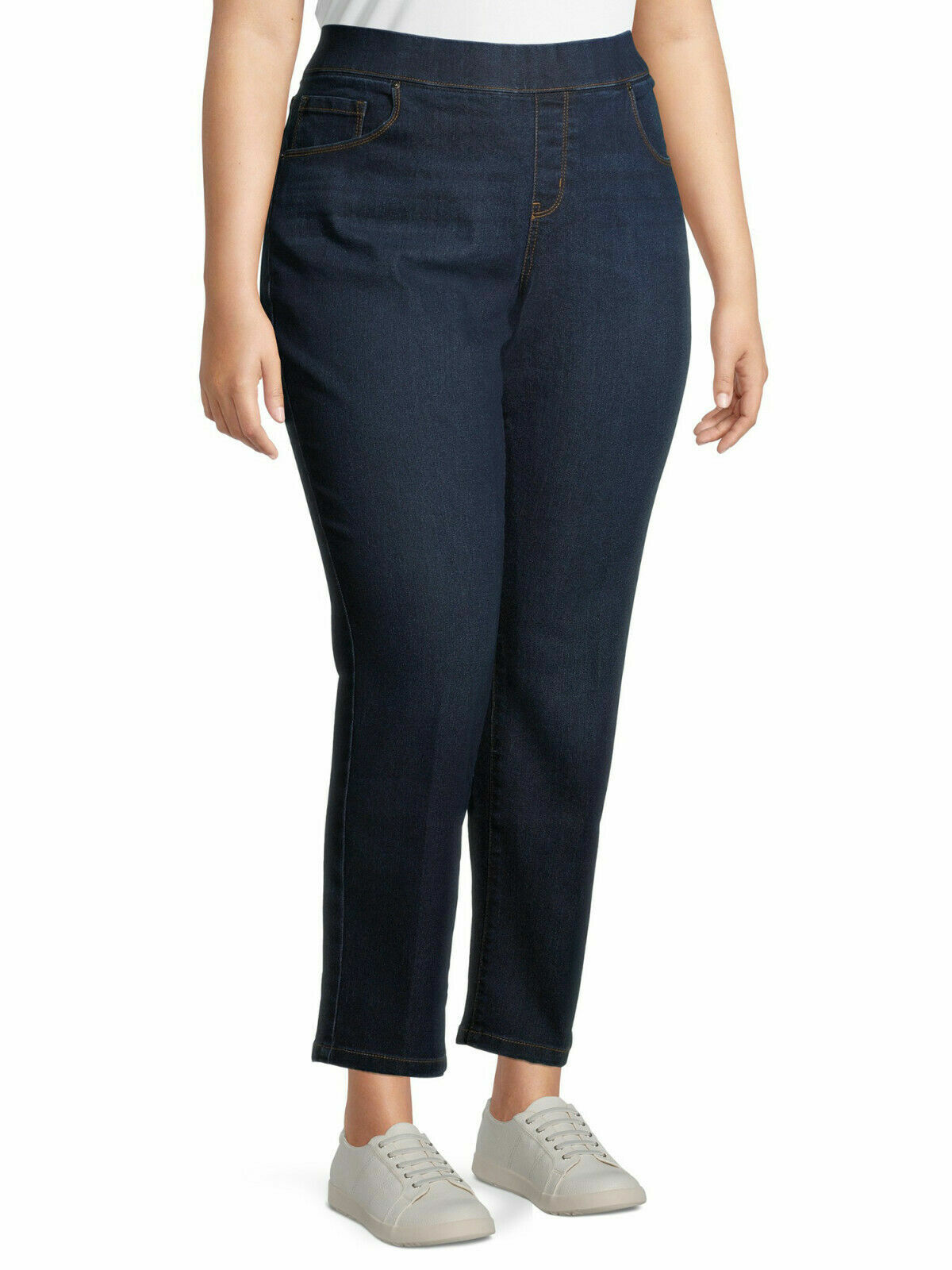 Terra & Sky /Jack David Women’s Plus Size Blue Pull on Denim jean Pants/Short