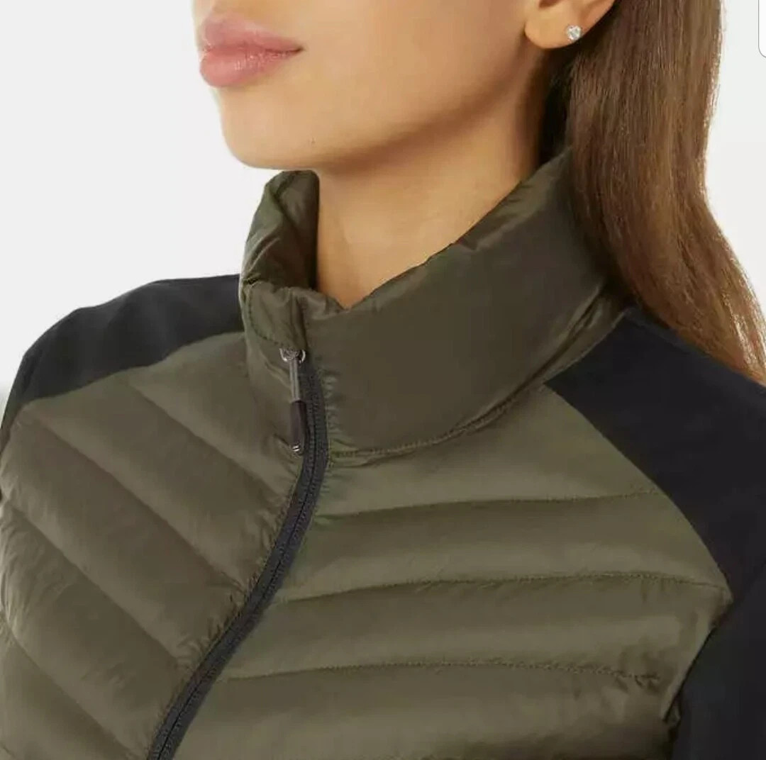 NWT 32 Degrees Heat Women Mixed Media Softshell Jacket Forestwood Green Color