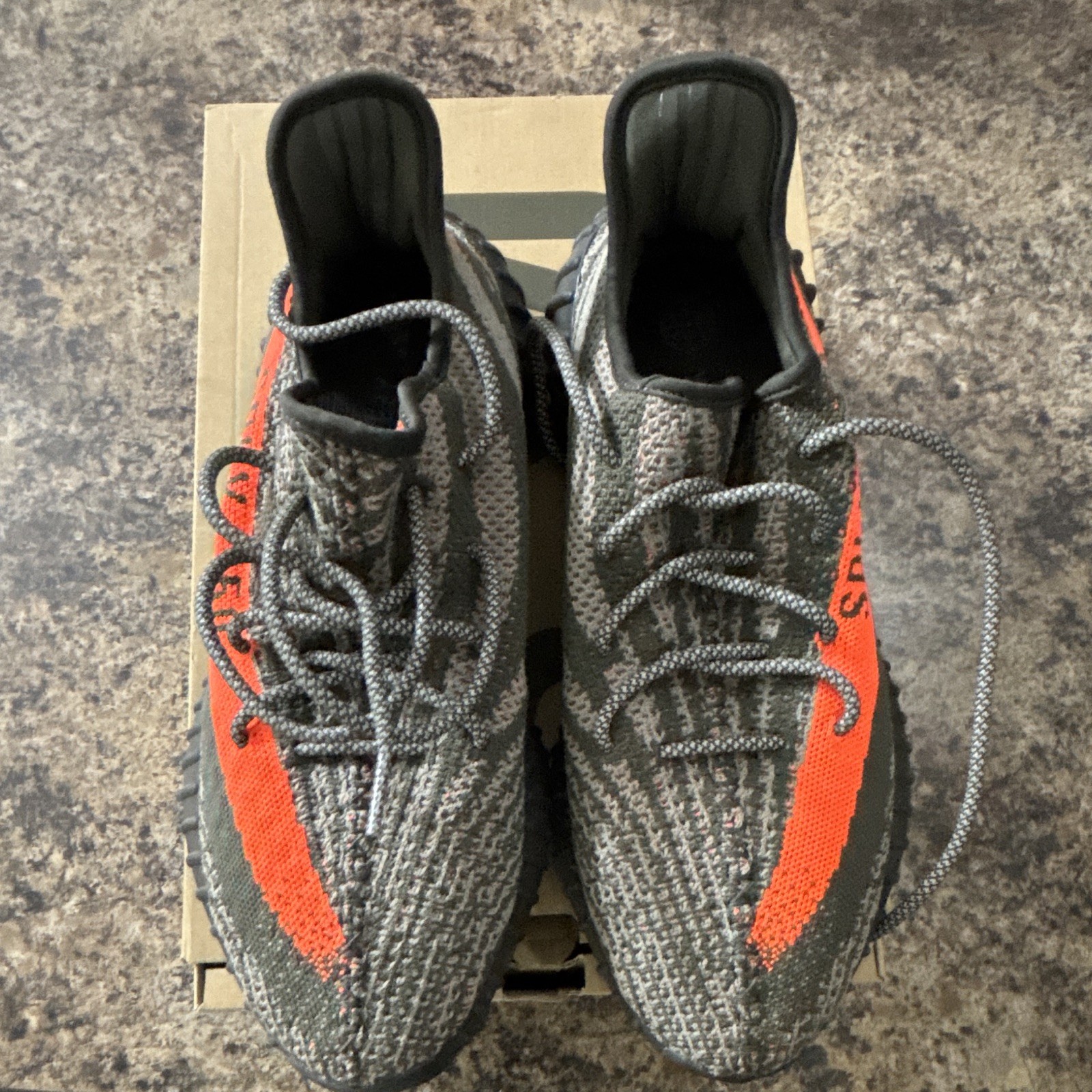 adidas Yeezy Boost 350 V2 Carbon Beluga Gray/Orange Low Top Sneakers HQ7045