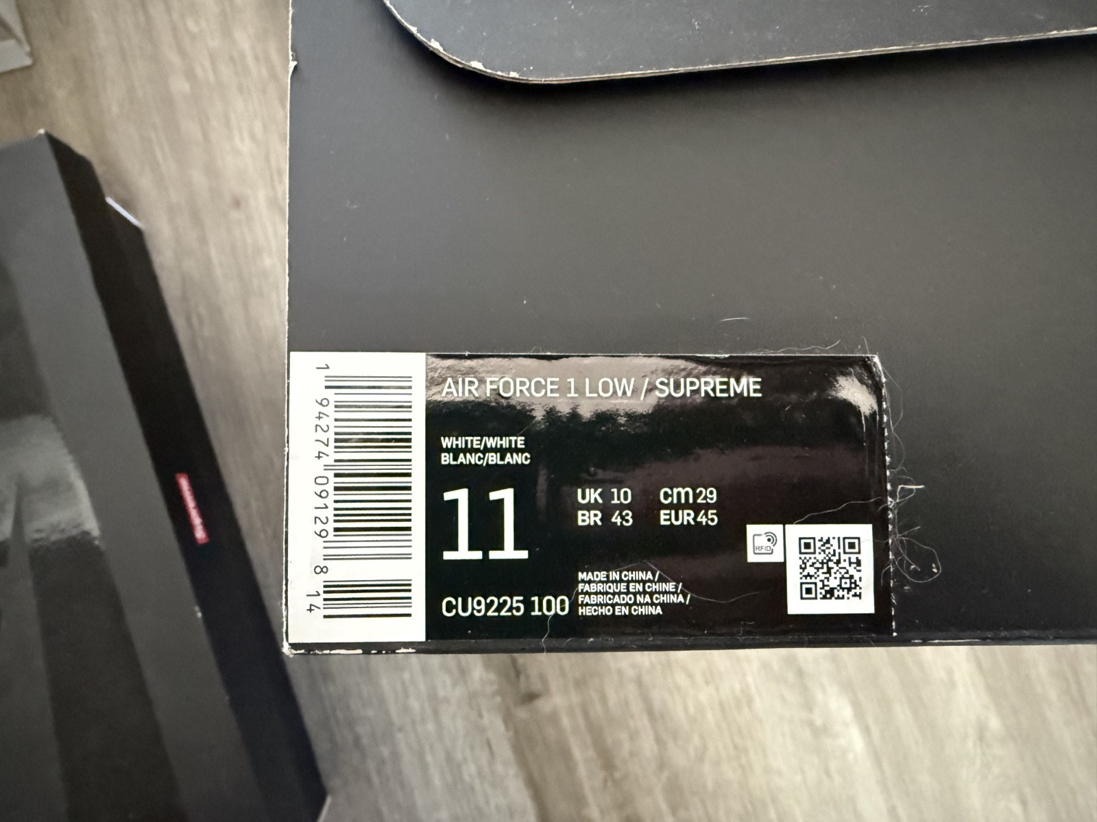 NIKE Air Force 1 SUPREME Low Box Logo – Size 11