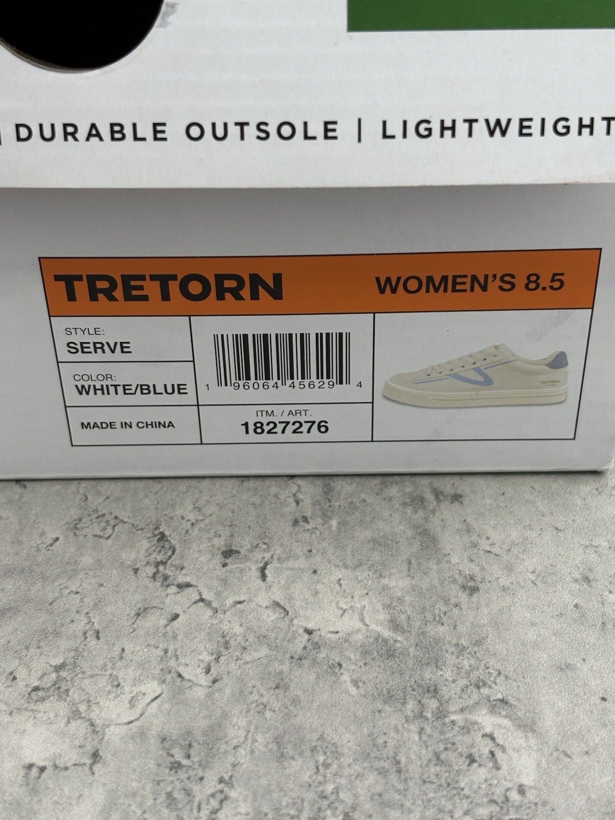 Tretorn “Serve” Women’s White/Blue, Size 8.5, Memory Foam Footbed Sneaker NEW!!