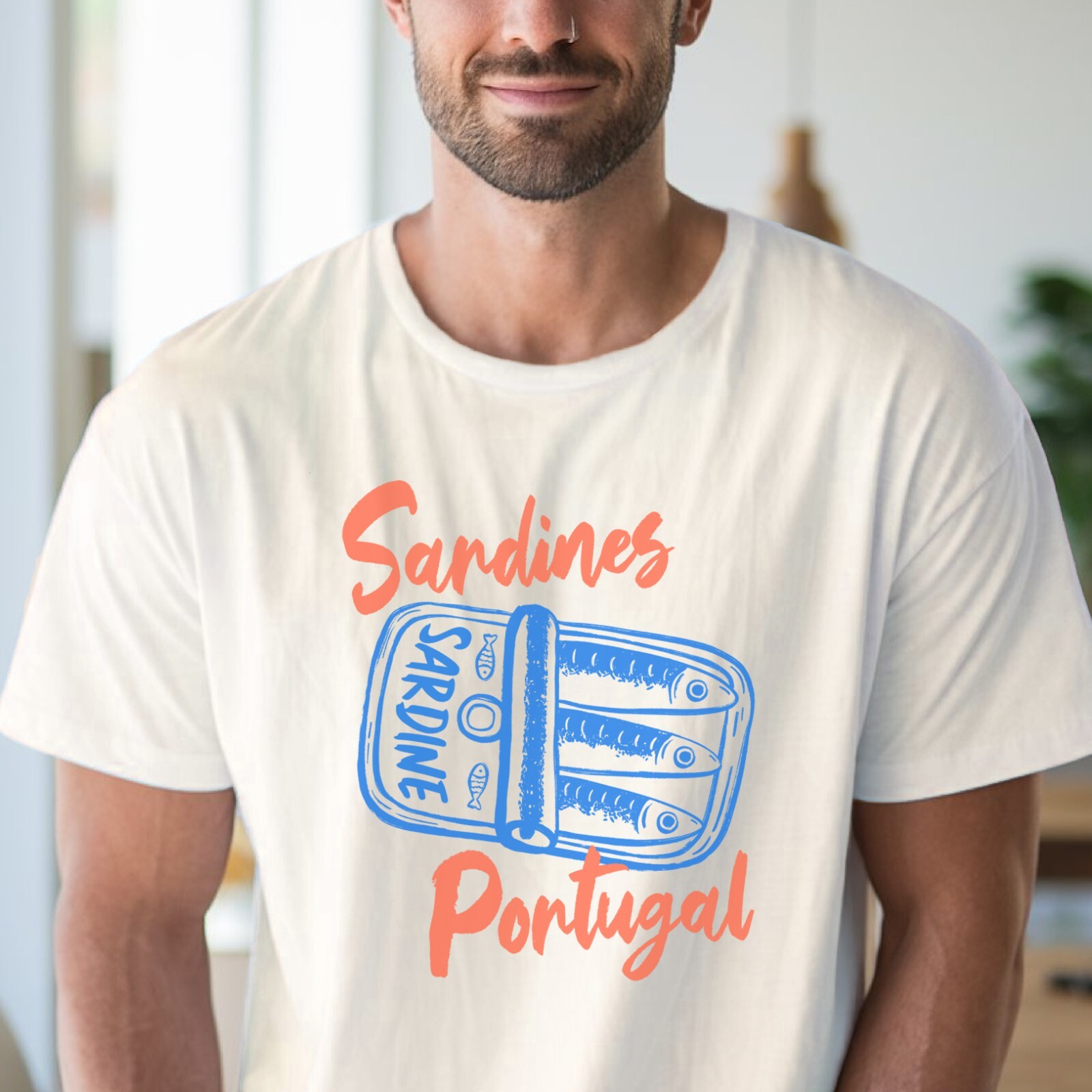 Portugal Sardines T Shirt Canned Fish Graphic Tee Portuguese Food Art Shirt