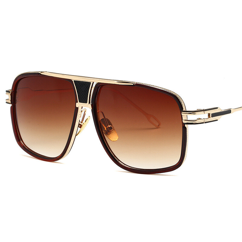 OVERSIZED Square Pilot Sunglasses Metal Bar Retro Mens Women Fashion Glasses US