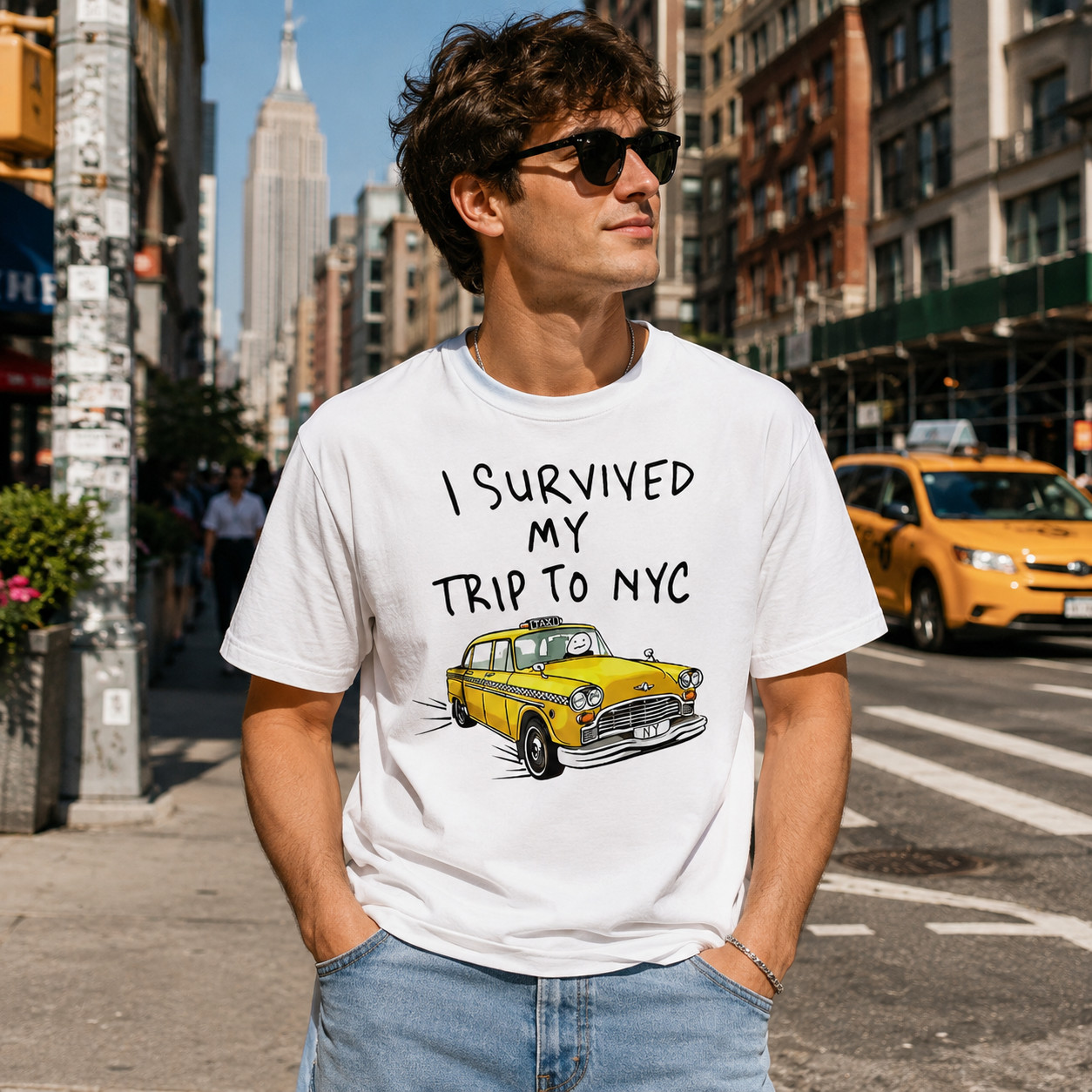 I Survived My Trip to NYC Shirt Funny New York City Yellow Taxi Travel Graphic