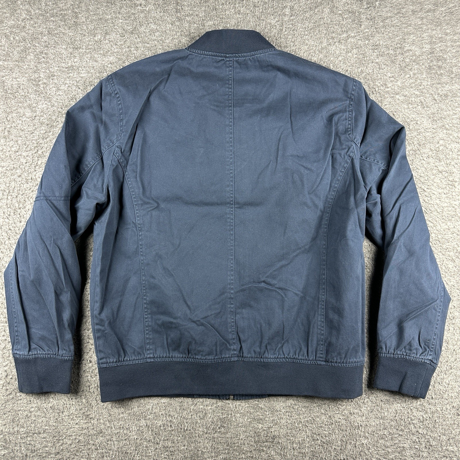 Lucky Brand Mens LARGE Full Zip Bomber Jacket Blue – NEW Coat 5 Pockets Cotton