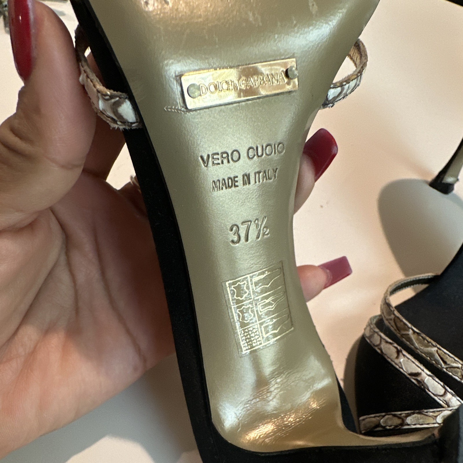 Dolce & Gabbana Snake Print Strappy Open Toe Stiletto Heels EU 37.5
