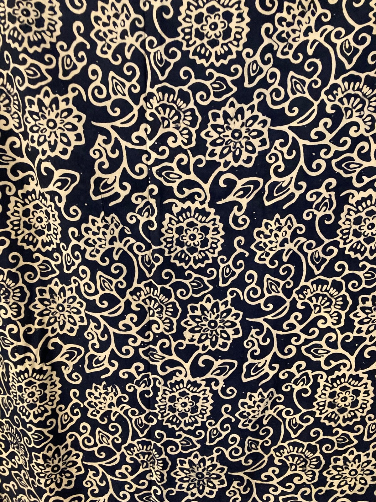 Black & Tan FLORAL Batik First Quality Rayon Sarong/Fabric/Pareo/Tablecloth