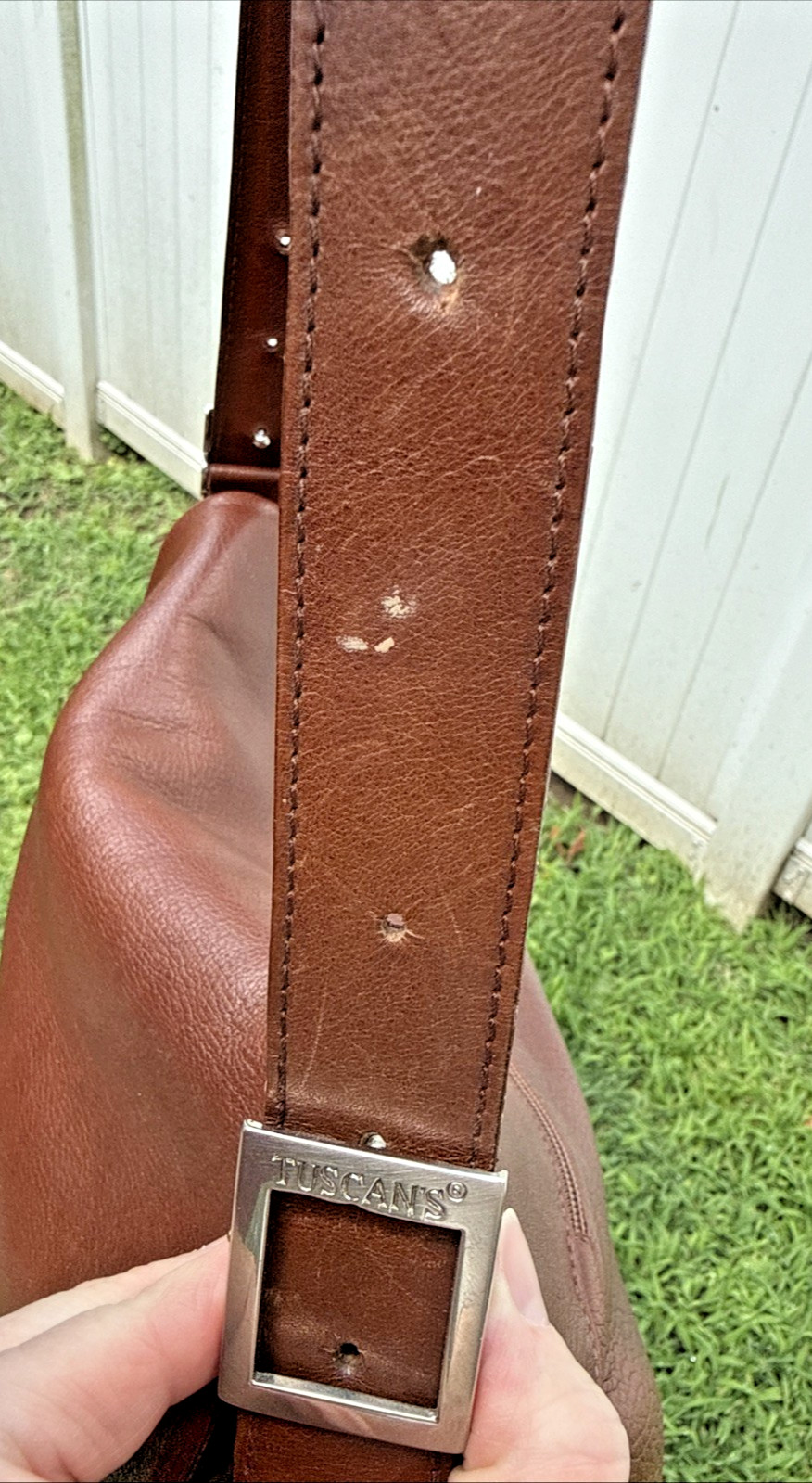 Tuscan’s Brown Italian All Leather Shoulder Satchel Mailbag Saddle Bag Adustable