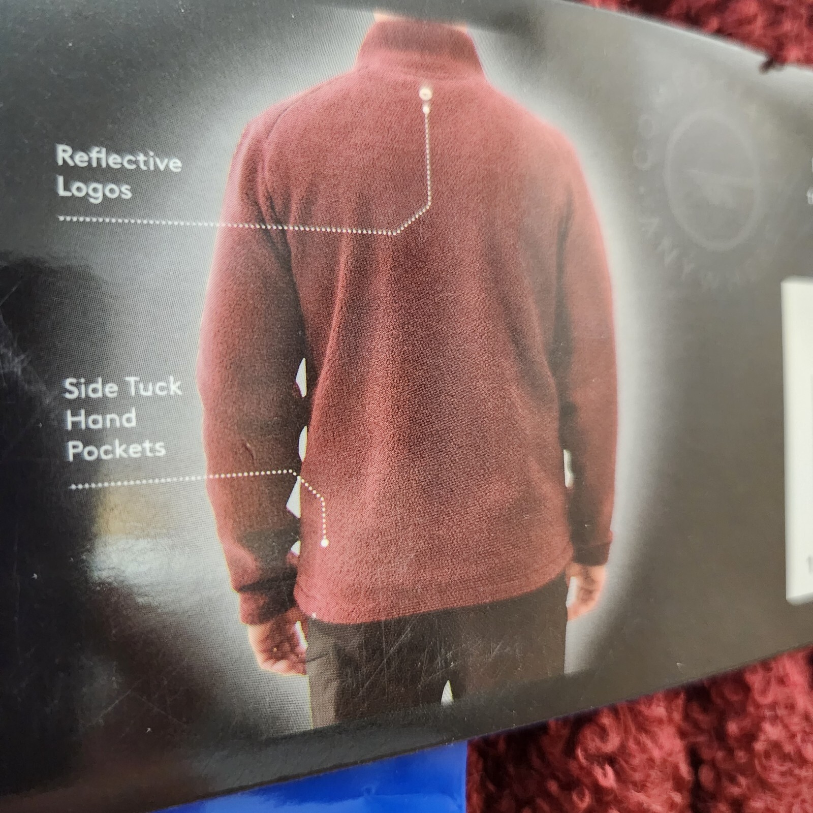 HI-TEC Thermo Fleece 1/4 Zip Pullover Sweater Mens Large Dark Red Breathable NWT