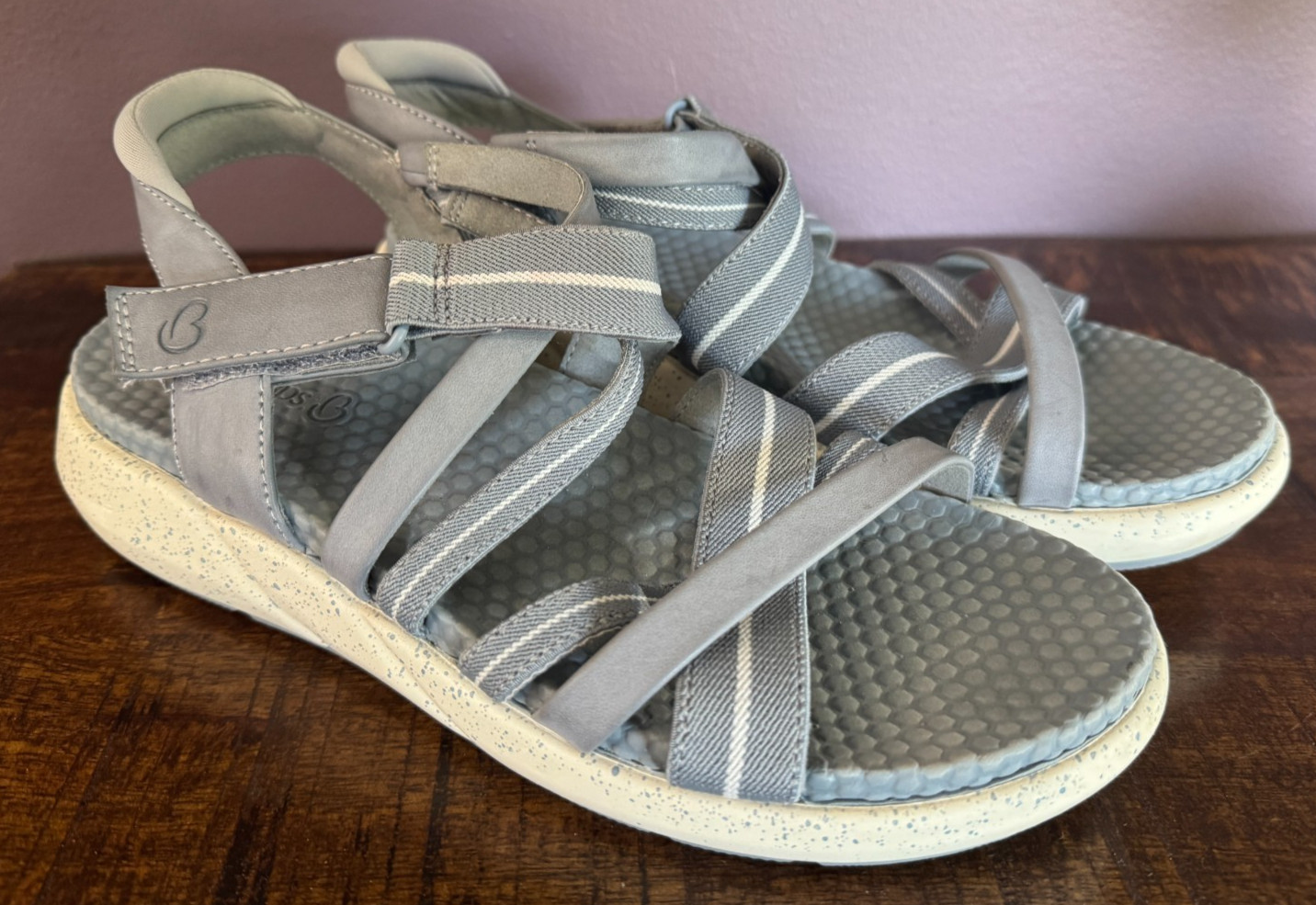 Baretraps GRACEE Sandals Blue Gray Comfort Summer Adjustable Women’s 8.5M