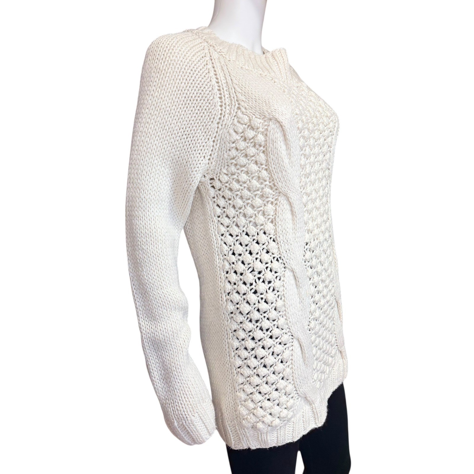 Mossimo Cottagecore Cable Knit Cozy Sweater Wool Blend Boho Old School Womens L