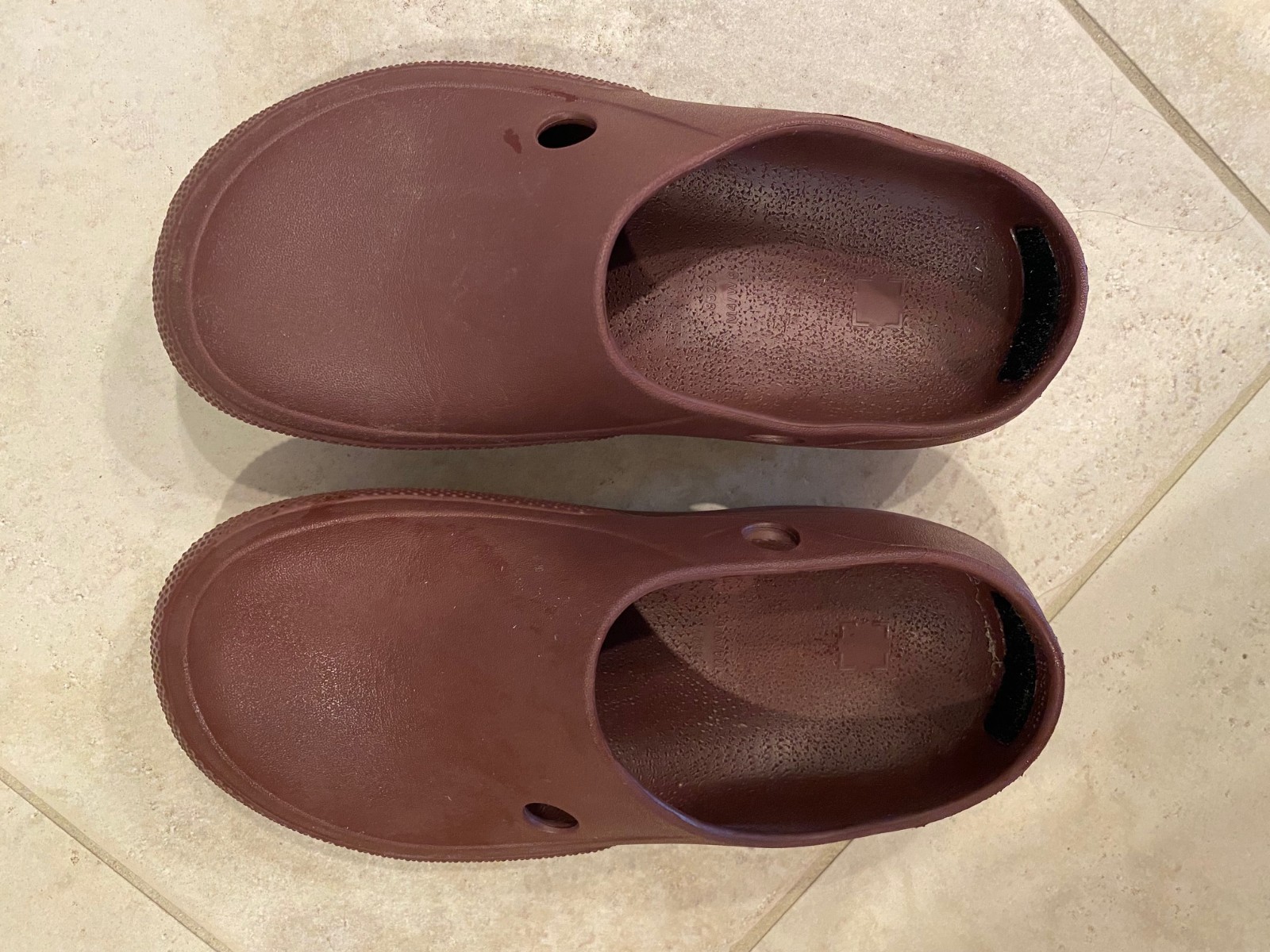 Crocs On The Clock Work Unisex Clogs Solid Brown Shoes Slip On Mules Size W6 M4