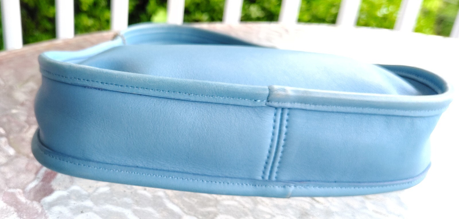 Coach RARE MINI 9027 Sky Blue Leather Ergo Shoulder Bag