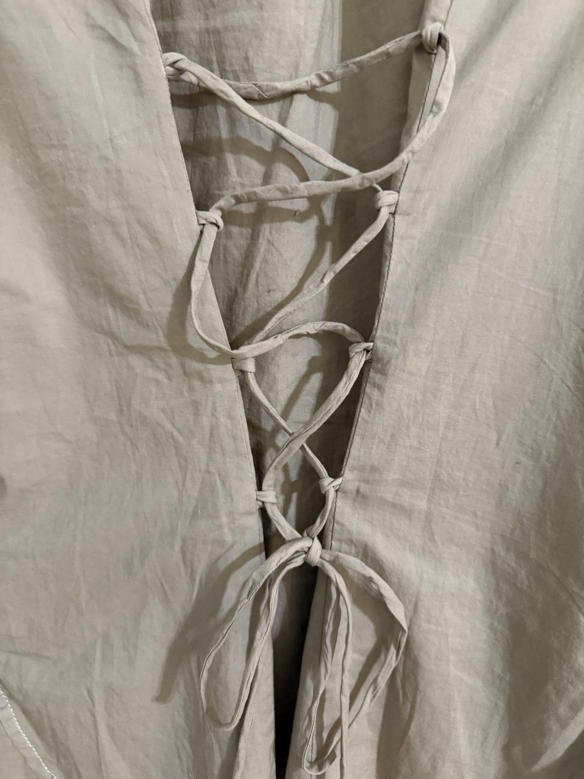 Ryan Michael Shirt Womens L Stone Western Pearl Snap Corset Lace Up Back