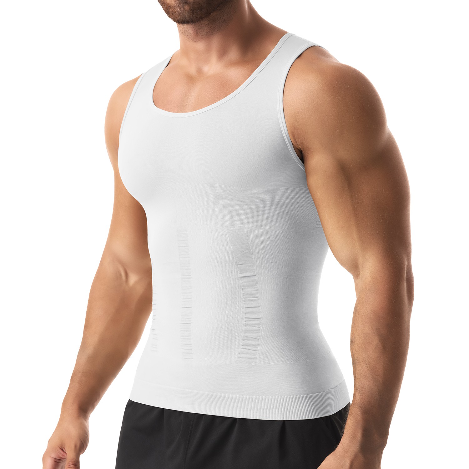 US Men Slimming Body Shaper Belly Chest Compression Vest Girdle Tank Top T-Shirt