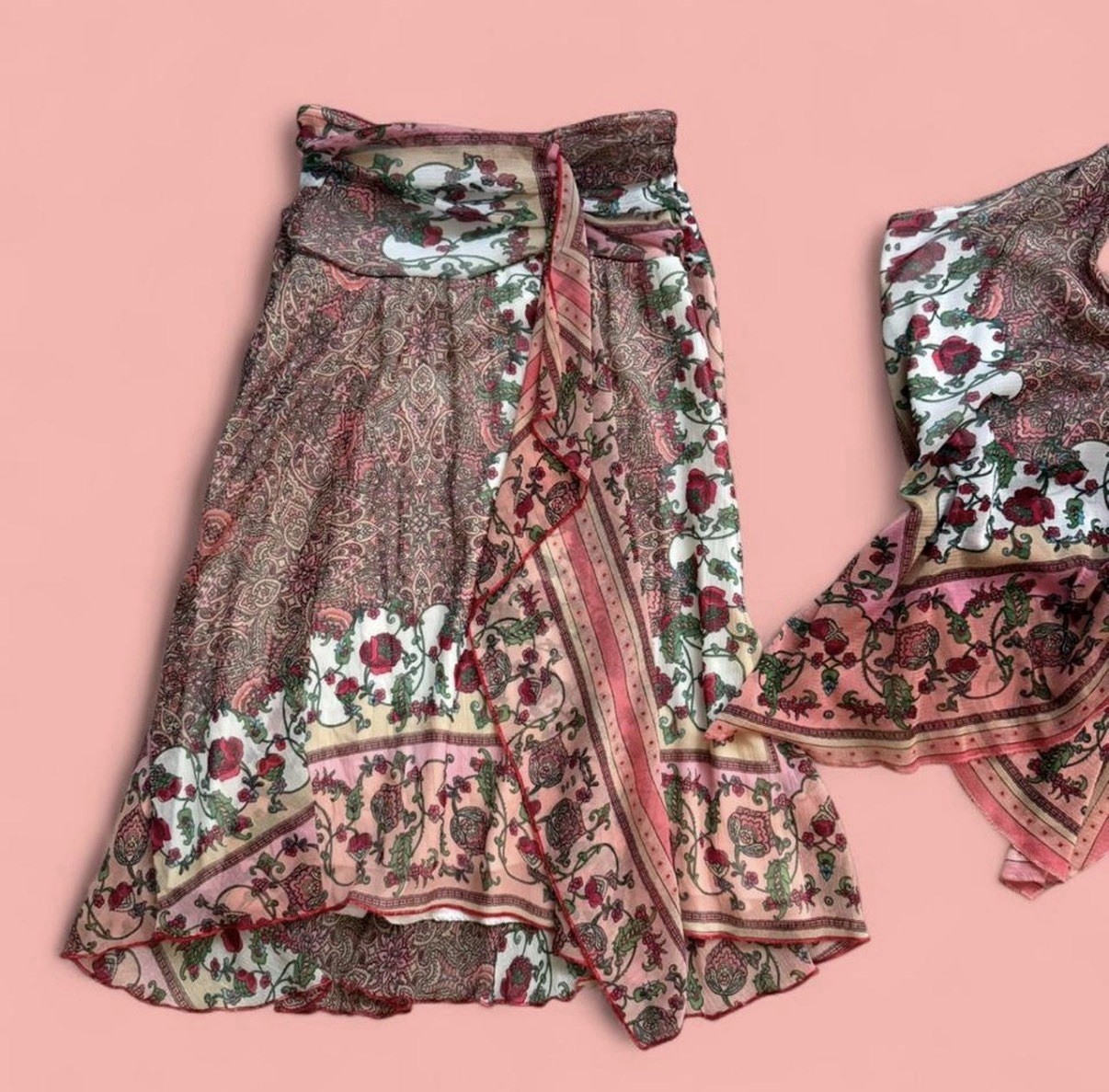 Morgan De Toi Fairycore Pink Paisley Halterneck And Skirt Set Pretty Small
