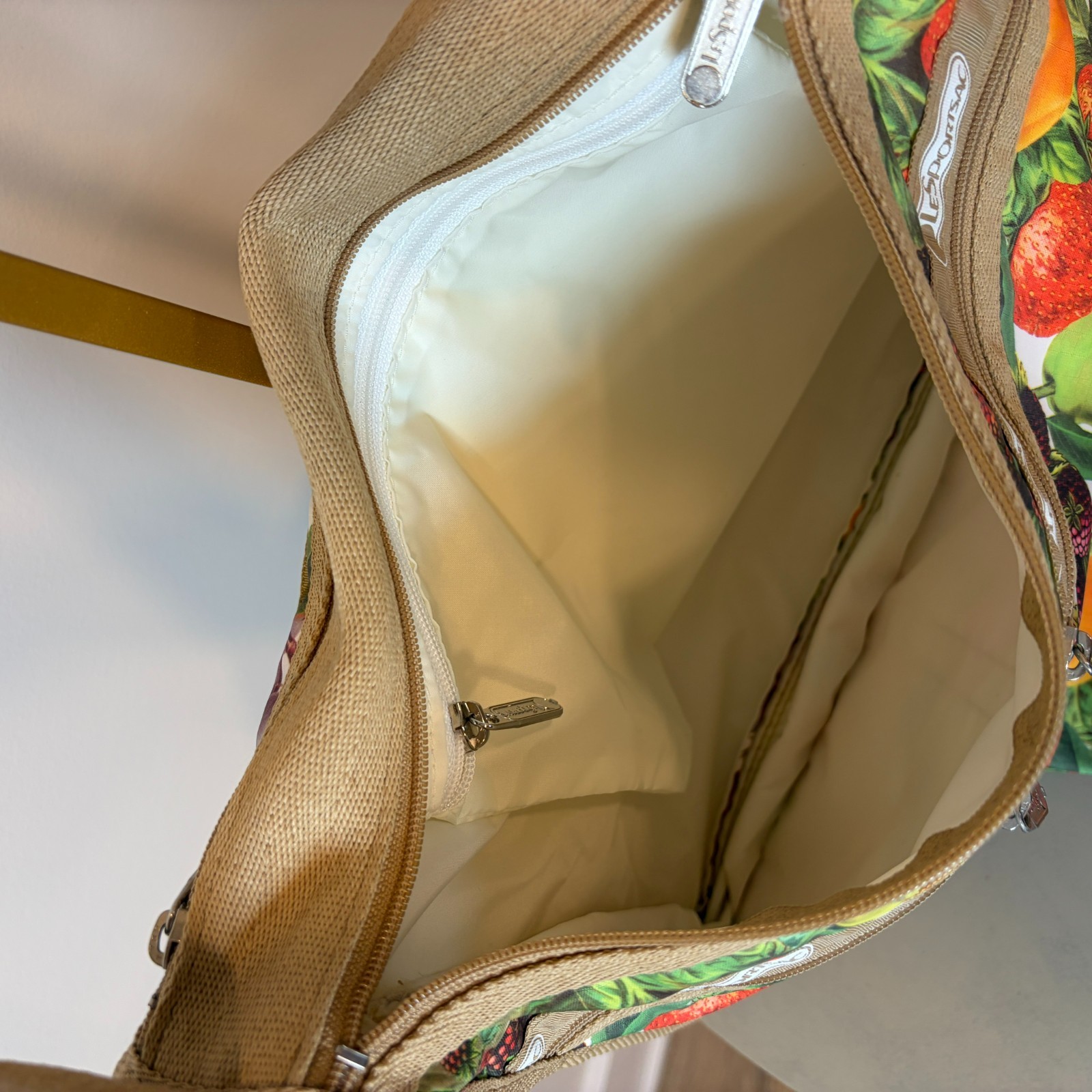 LeSportsac Fruit Print Expandable Shoulder Bag Crossbody w/ Pouch Retail $140