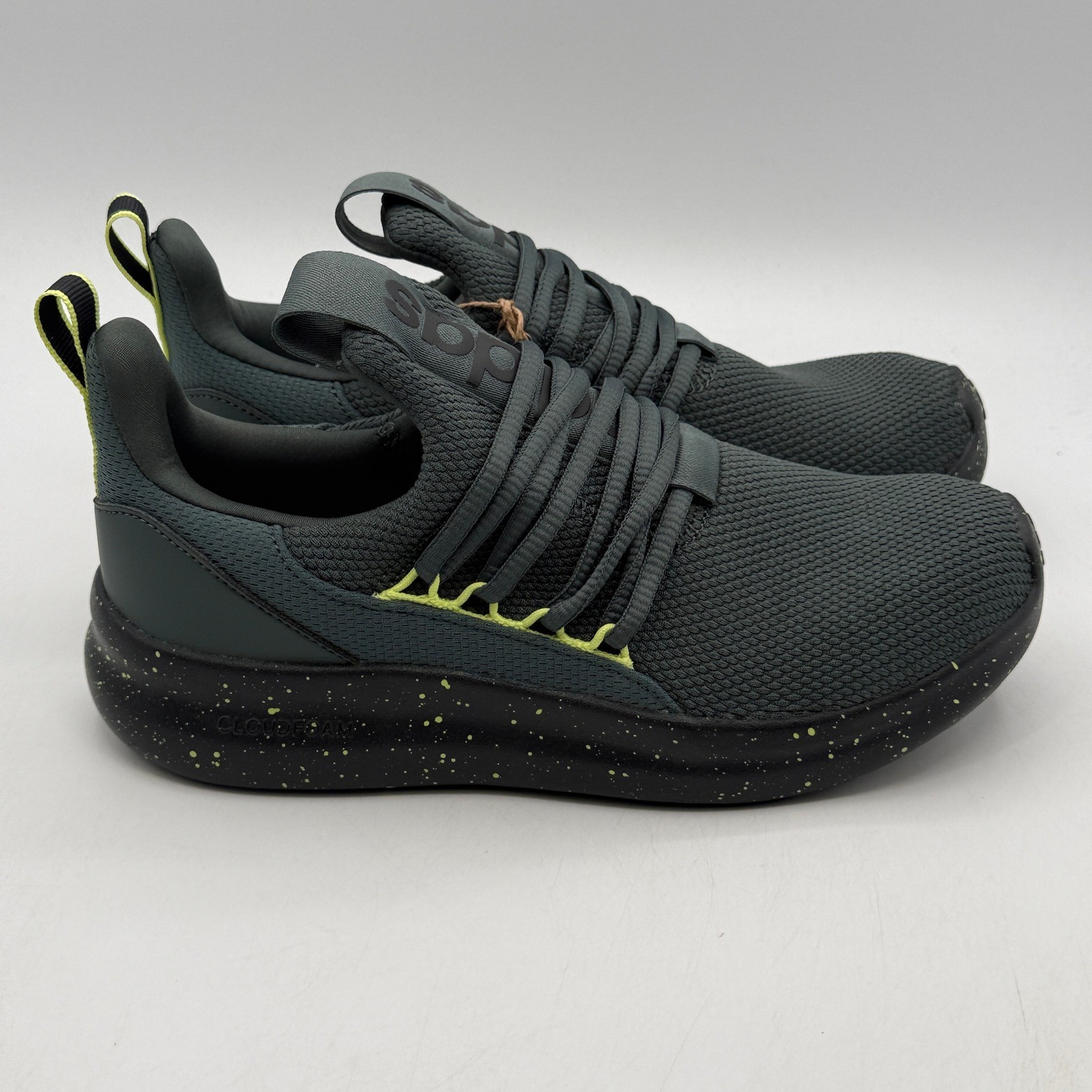 adidas Lite Racer Adapt 7.0 K Shoes Kids Size 5 Green Black Running JR0814