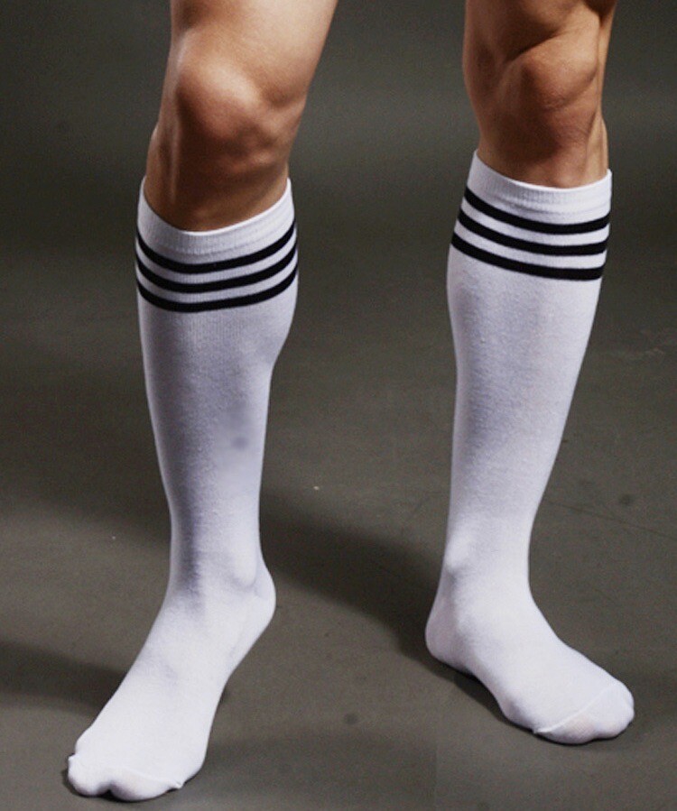 Men’s | 80’s | Old School | Classic Striped | High Knee | Athletic Tube Socks |