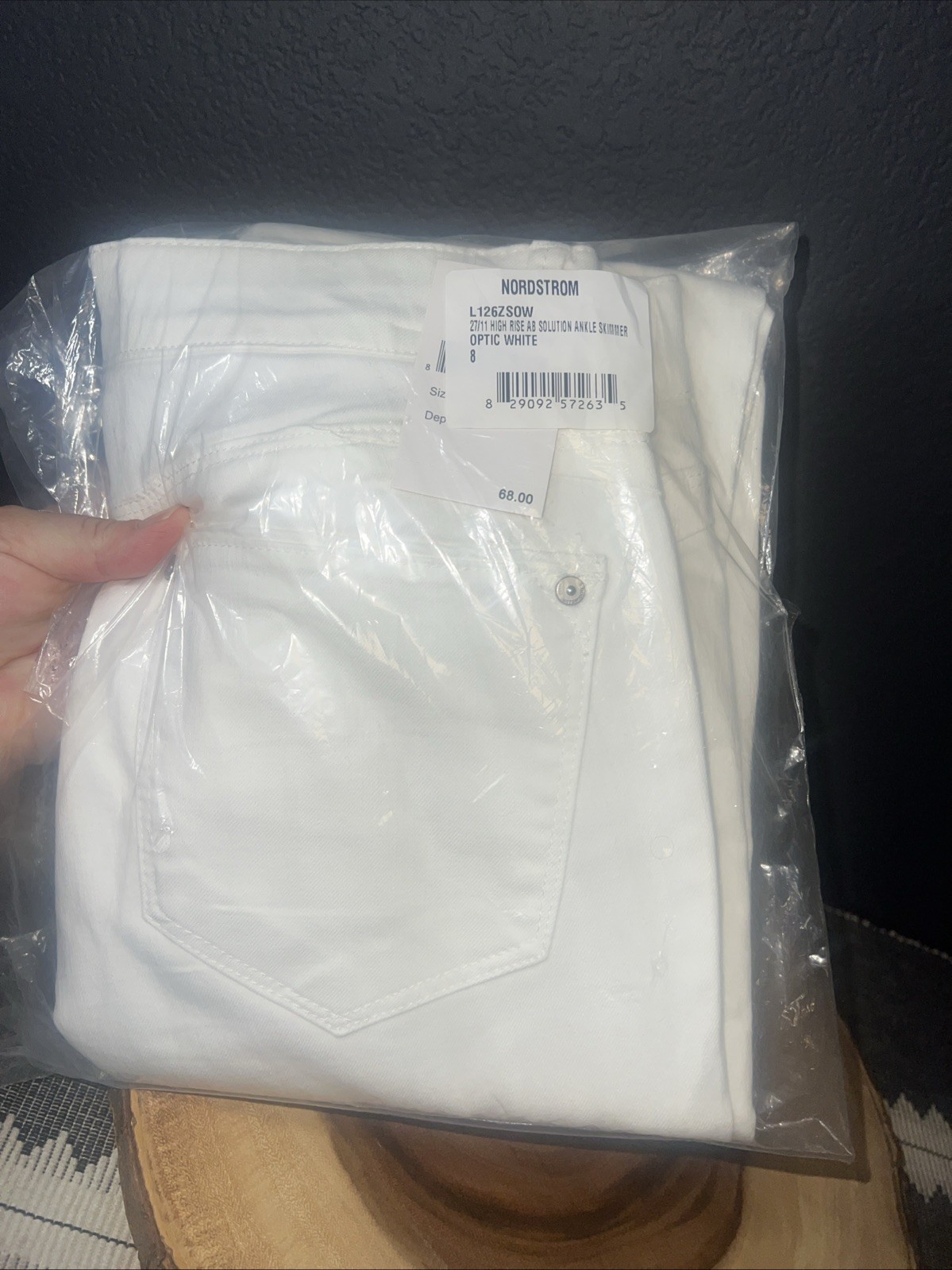 NEW in Bag Nordstrom Optic White WMNS 8 High Rise AB Solution Ankle Skimmer ￼