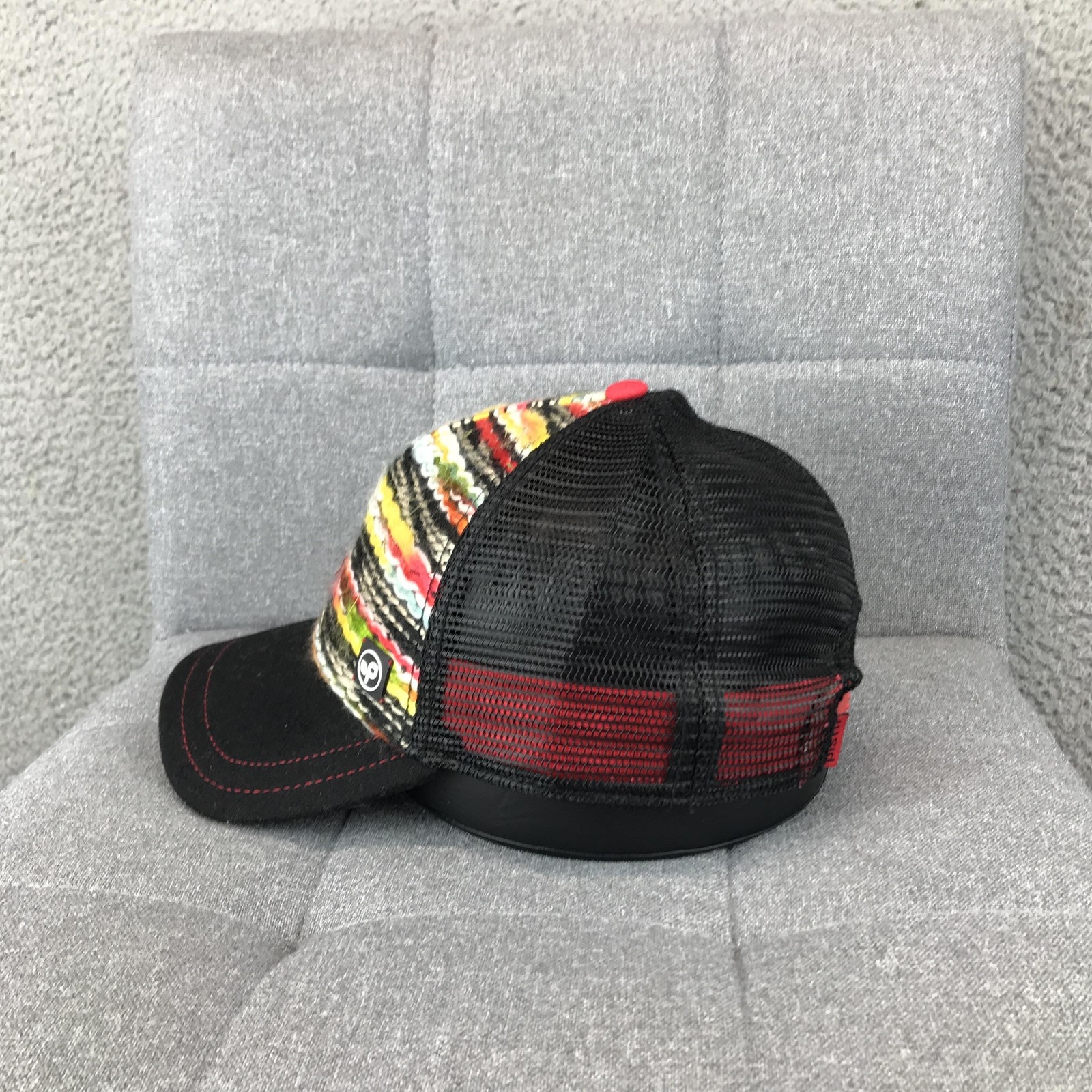 Pistil Hat Cap Trucker Snap Back One Size Multicolor Mens Knit Stripe Mesh Logo