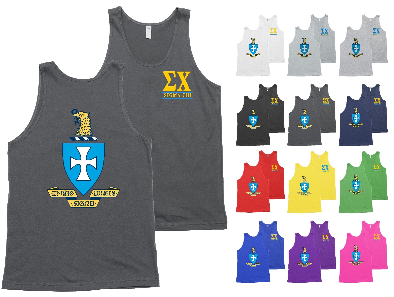 Sigma Chi Fraternity Coat of Arms Bella + Canvas Tank Top Sig Chi Shirt – NEW