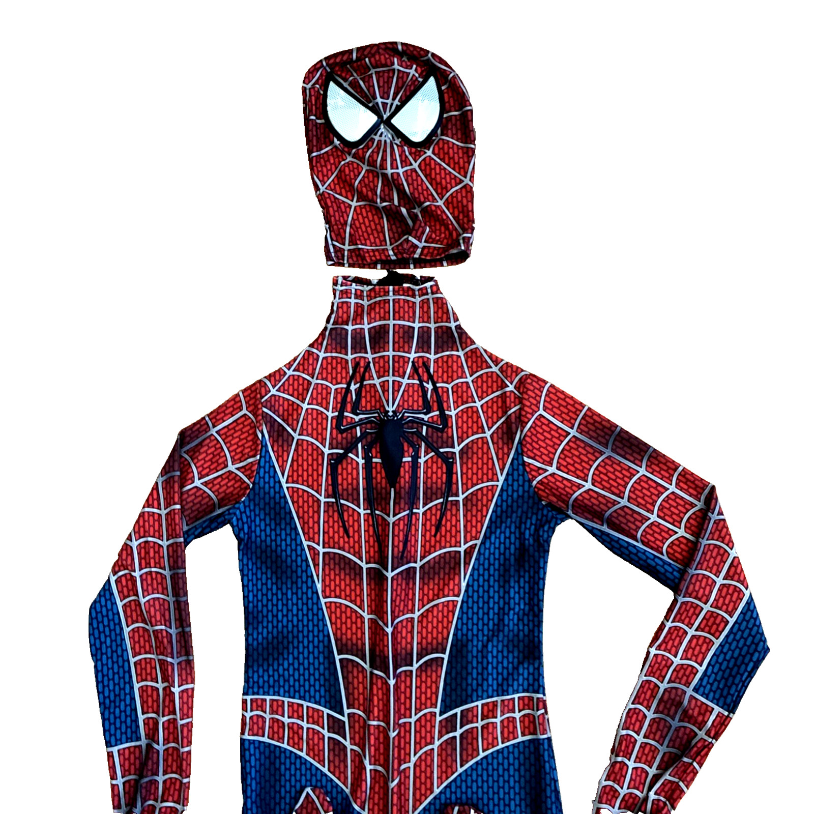Spider-Man Size L Stretch Spandex Full Jumpsuit Adult/Kids Halloween Costume NEW