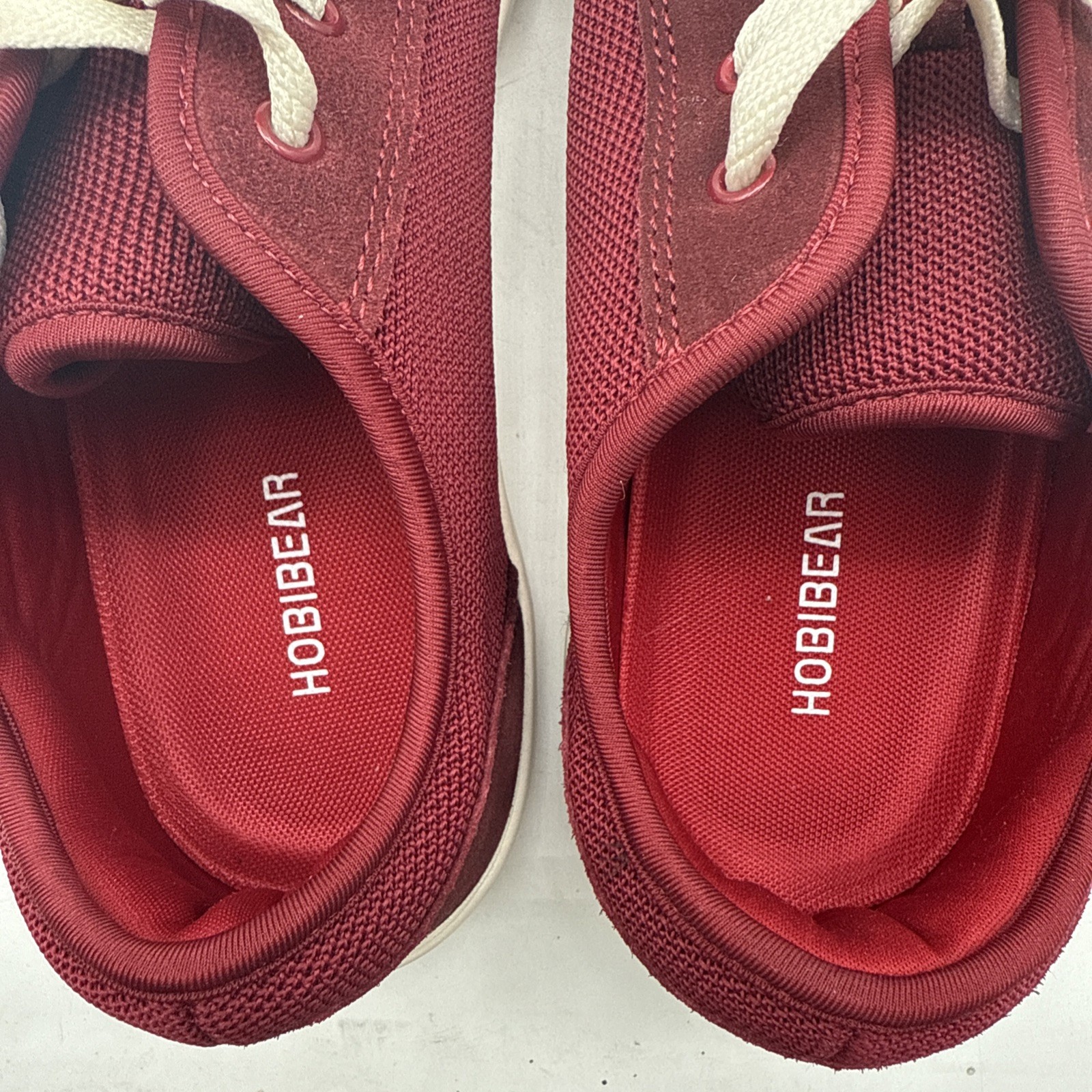 Hobibear Burgundy Minimalist Suede Men’s Lace Up Walking Sneakers Size 45 Us 11