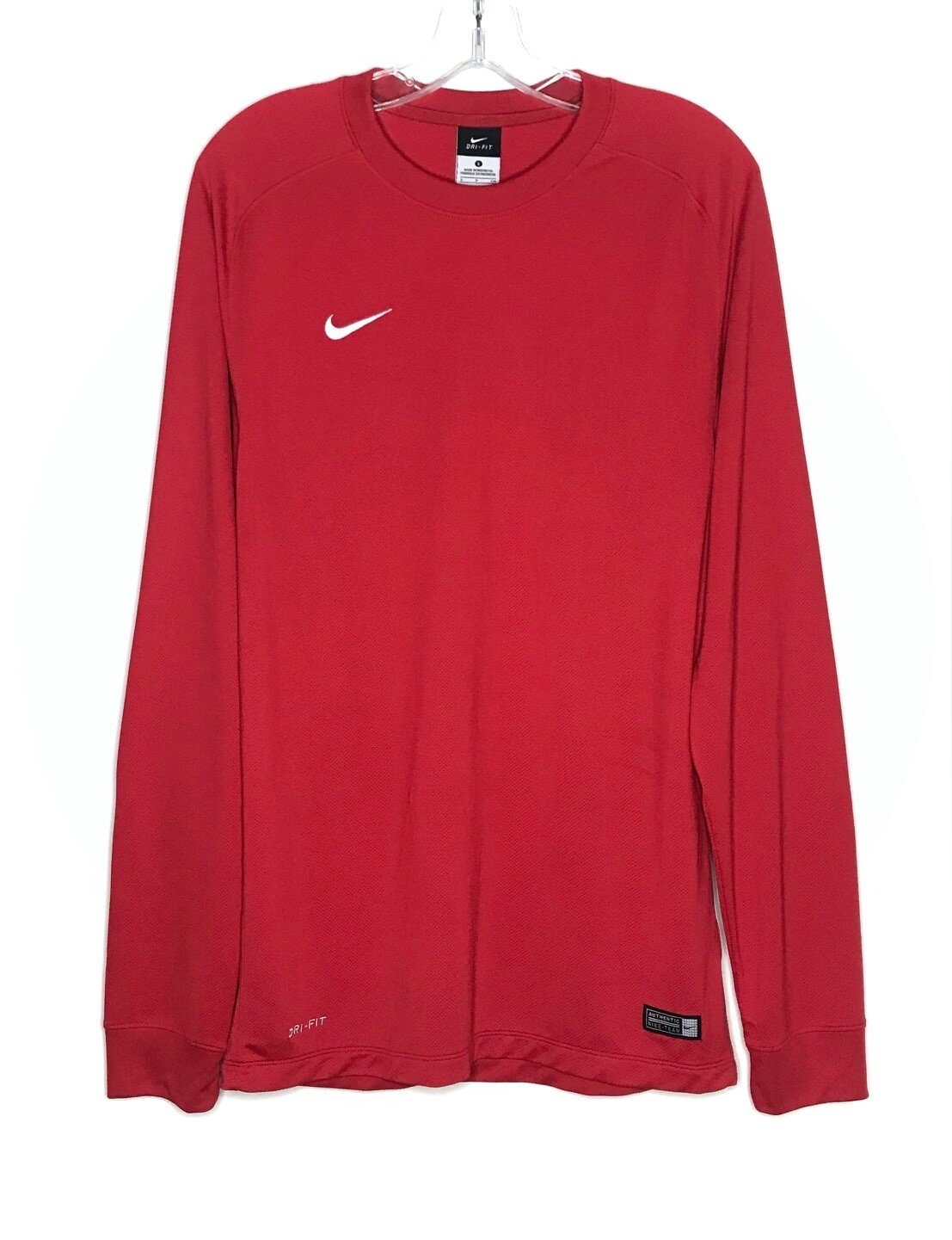 Nike Team Dri-Fit Shirt Mens S Red Elbow Pads Long Sleeve Soccer