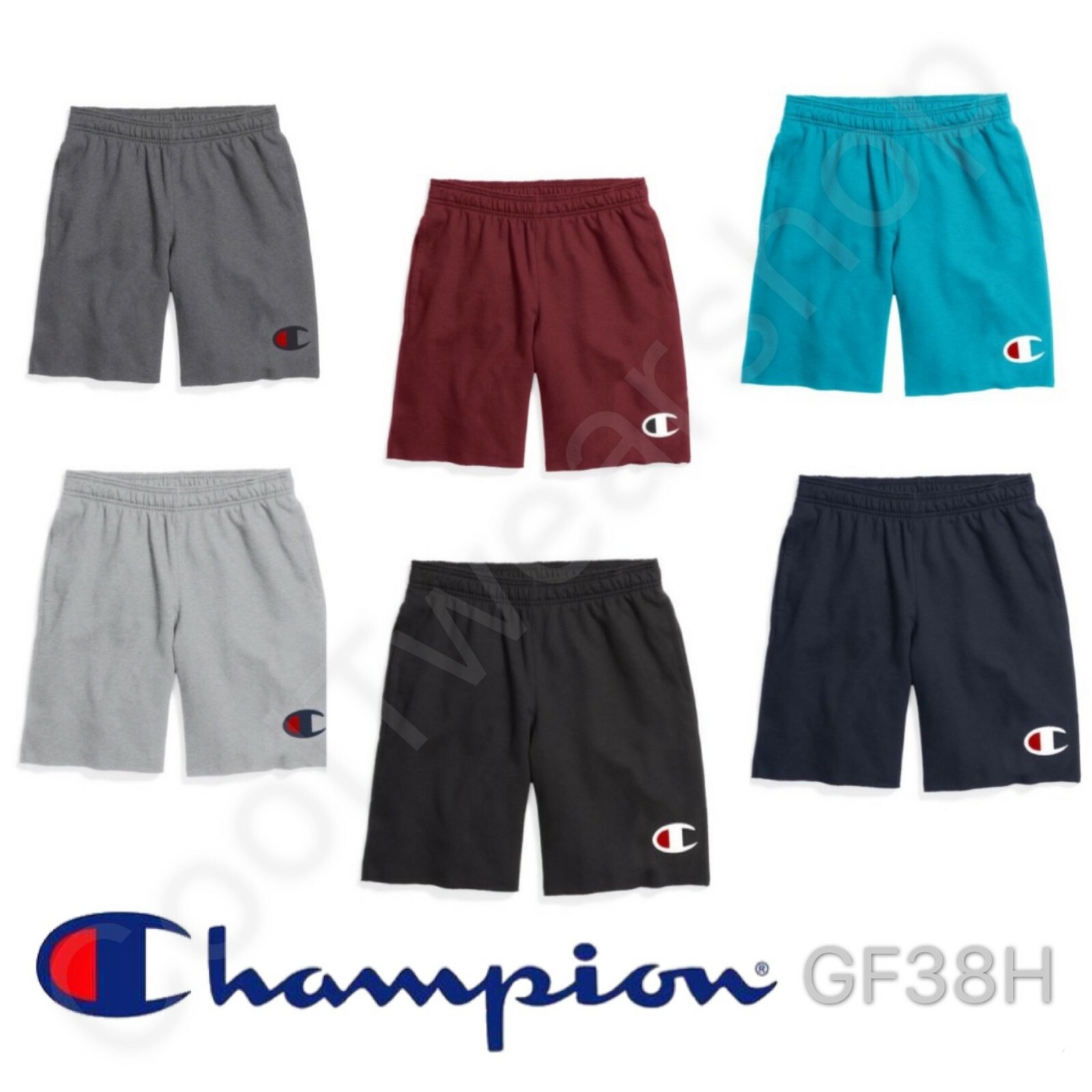 Champion Authentic Men’s Powerblend Fleece Short, Big C Logo GF38H Y07689
