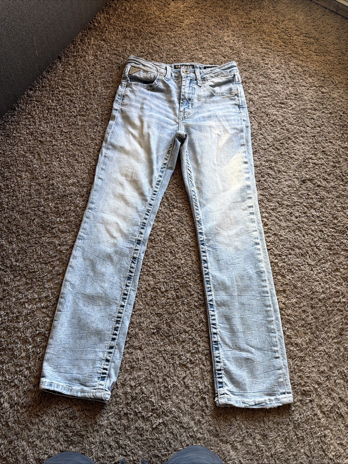 BKE Salvage Supply Co Boy Size 14R Chaos Boot Stretch Jeans SLVG 54-46 Regular F