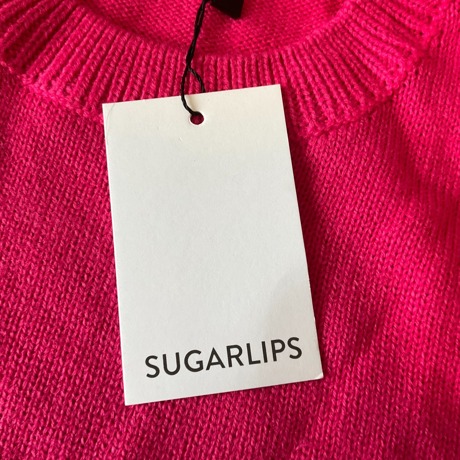 Sugarlips Pullover Sweater Womens Size M Pink Long Sleeve Stretch Knit
