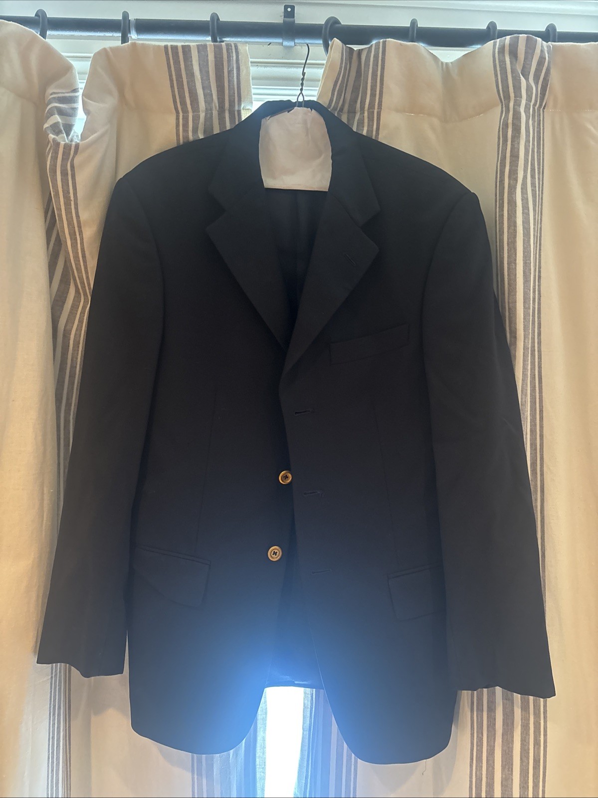 Tallia Uomo Mens Blazer Sport Coat Jacket AndL Wool Silk Blend USA 3 Button Gold