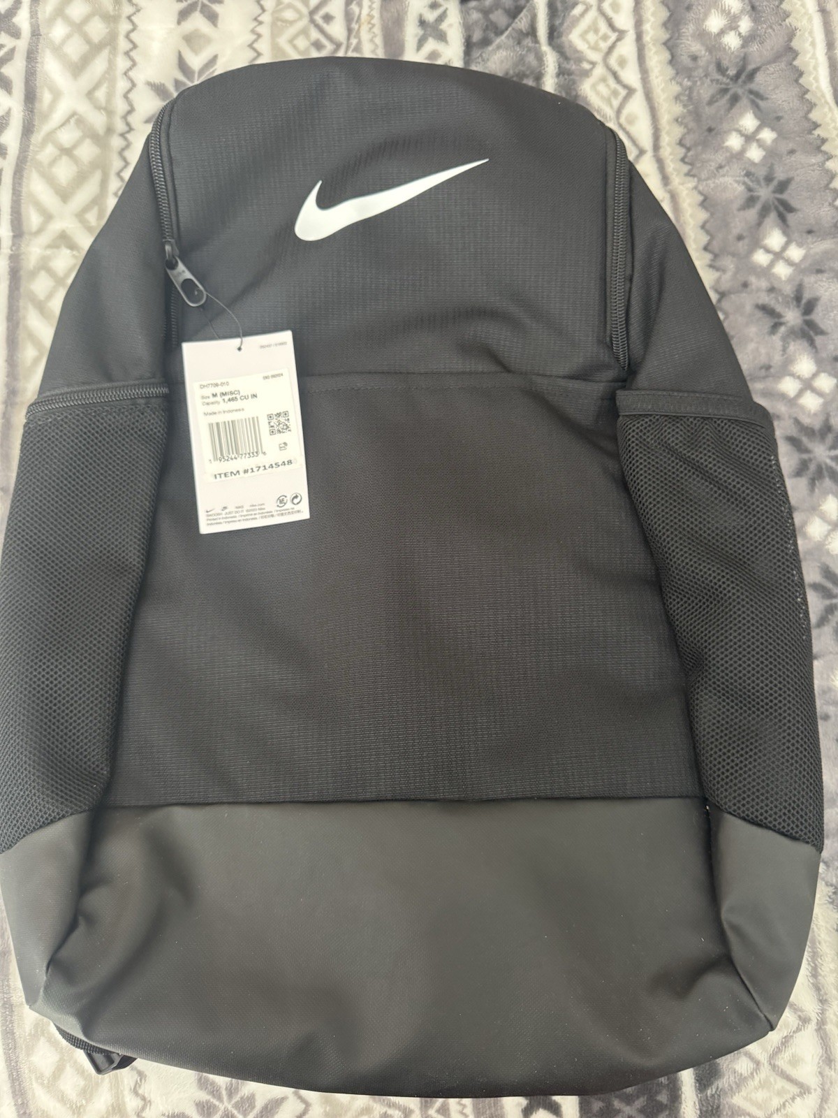 Nike Brasilia 9.5 Training Travel School Backpack 24L Medium Black DH7709-010