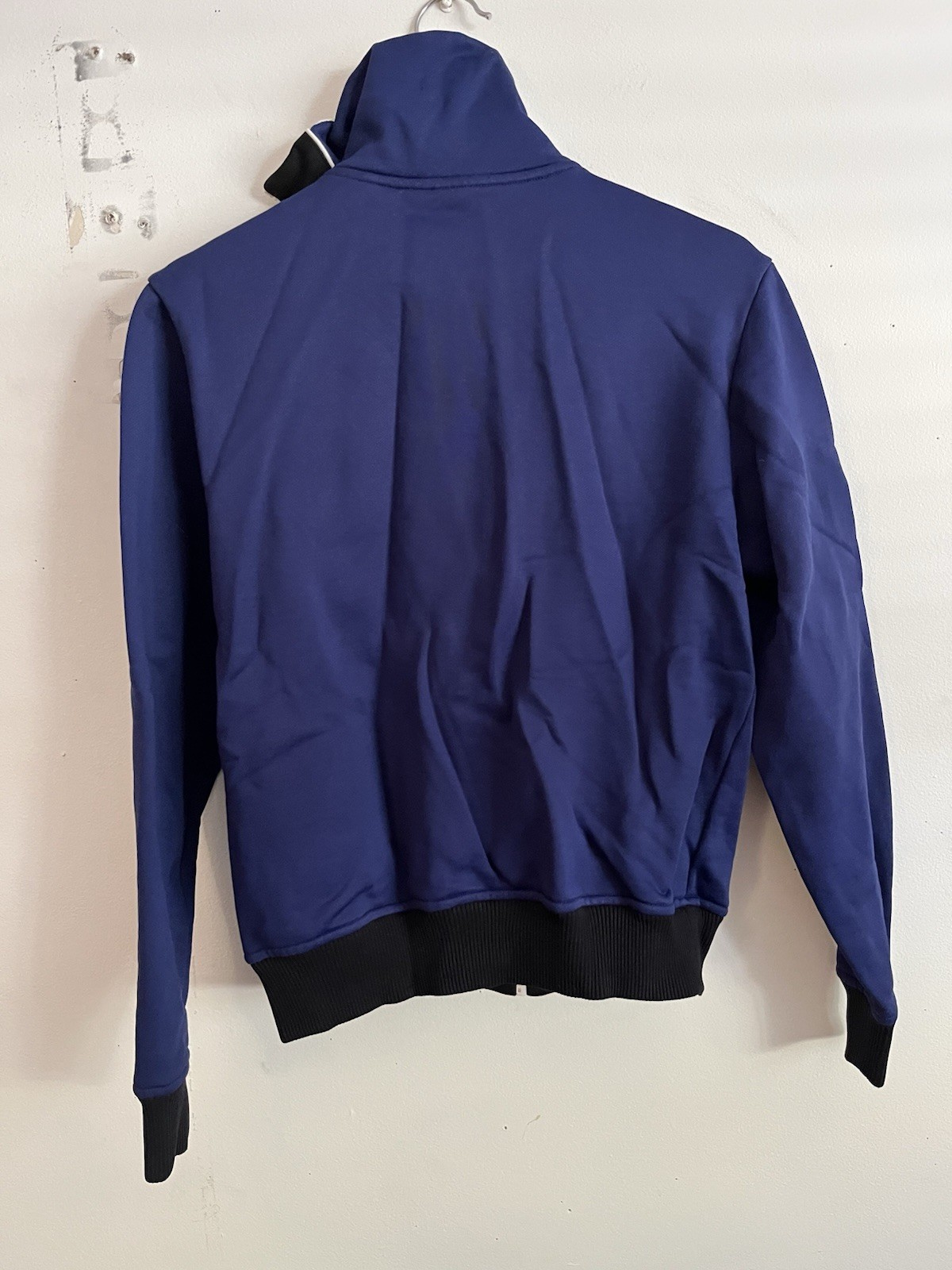 Valentino Garavani Blue/Black/White Handmade Italy Zip Up Track Jacket $1,690