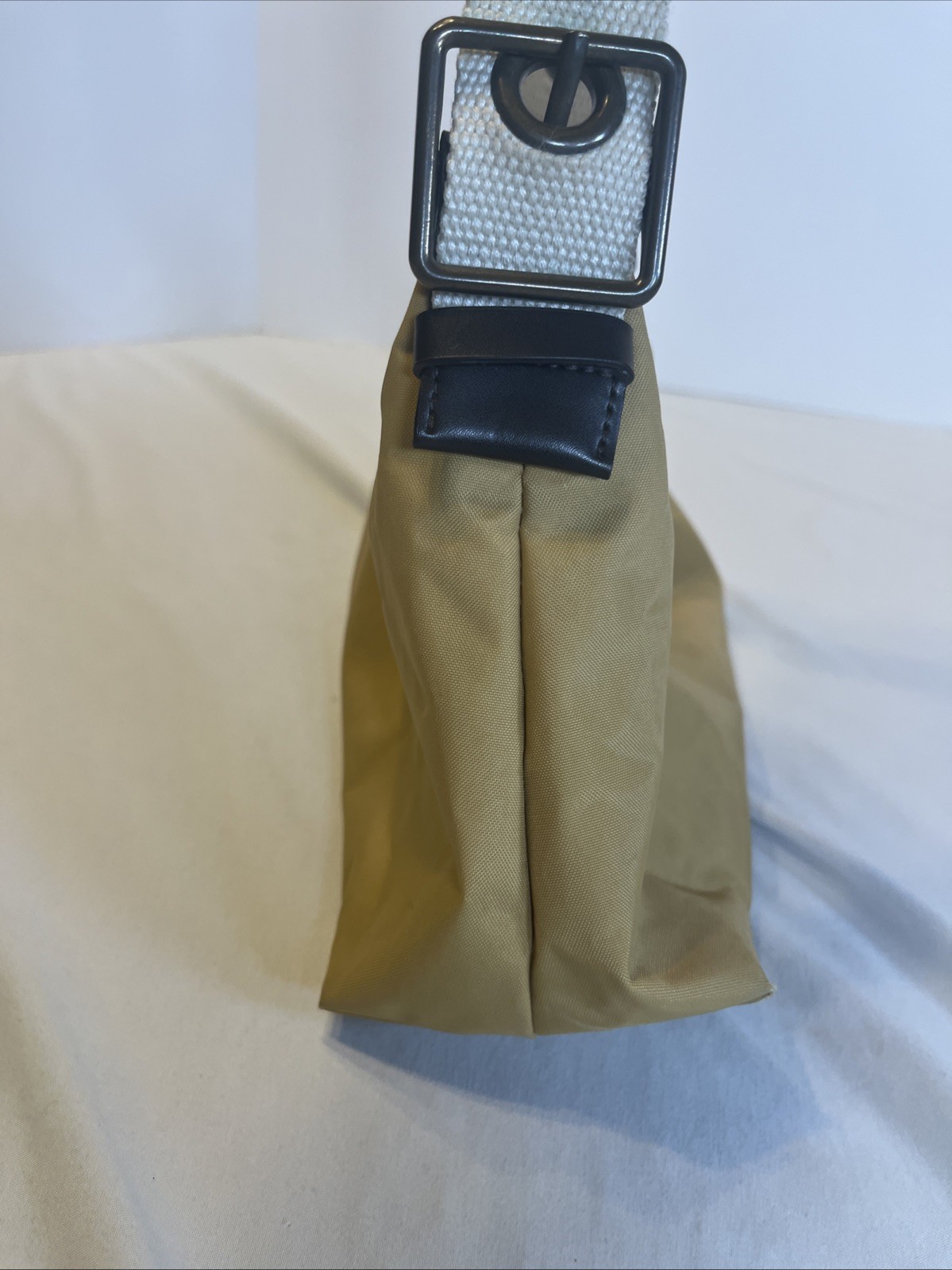 Gap Tan Shoulder Bag Mini Purse Y2K Zip Shut 9.5 x 4.5 Inches Canvas Strap