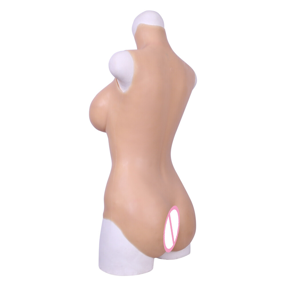 Dokier Silicone Crossdresser Full Bodysuit With Headgear Breast Forms Body Suits