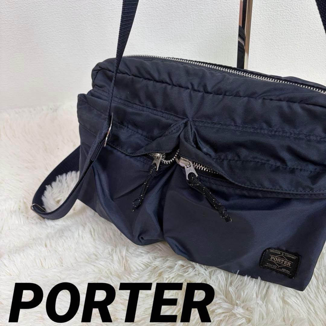 PORTER FORCE Shoulder crossbody Bag NAVY Yoshida Bag Japan