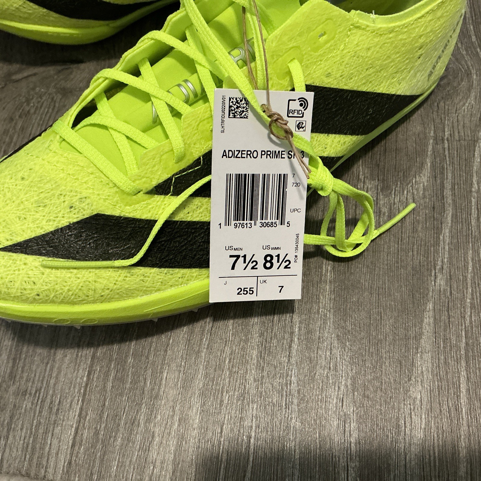 adidas Adizero Prime SP 3 Spikes Lucid Lemon IH5800 Men’s Size: 7.5 Women’s 8.5