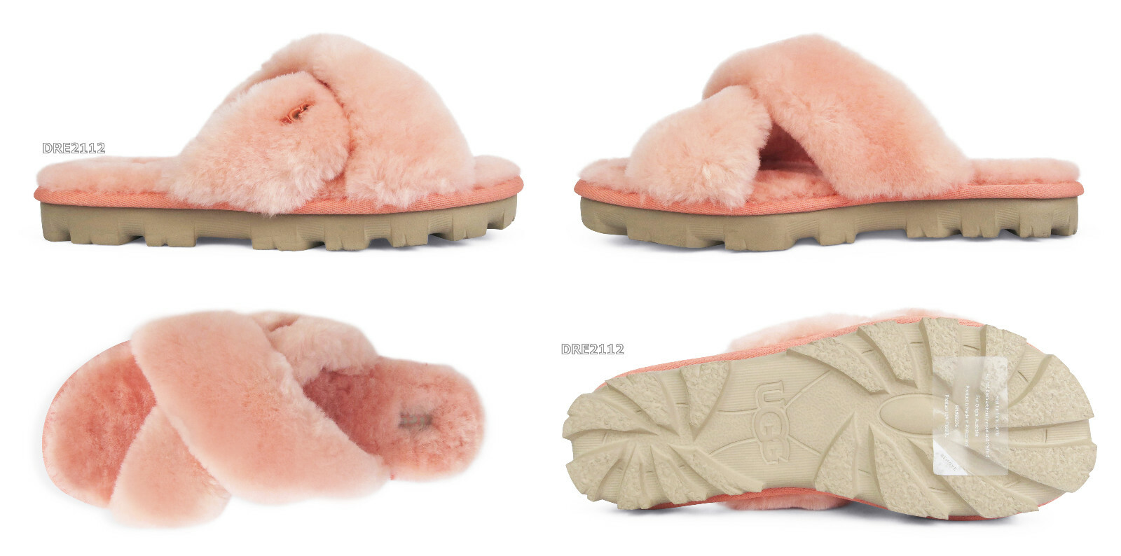 UGG Fuzzette Beverly Pink Fur Slippers Womens Size 8 *NIB*